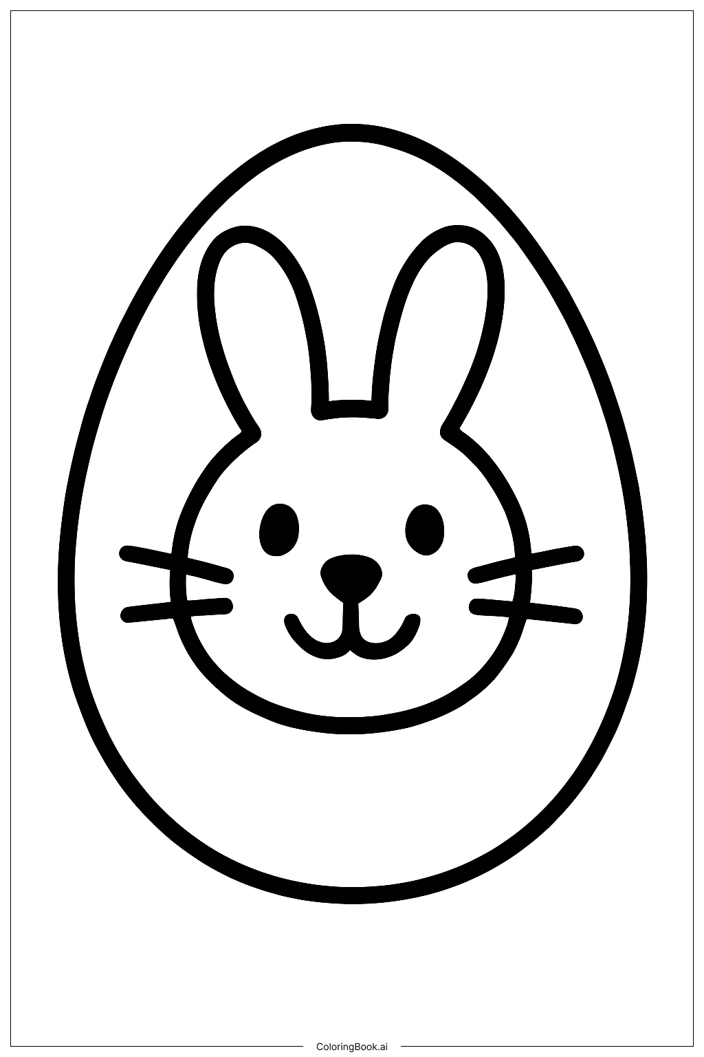  Osterei mit Hasengesicht Ausmalseite 