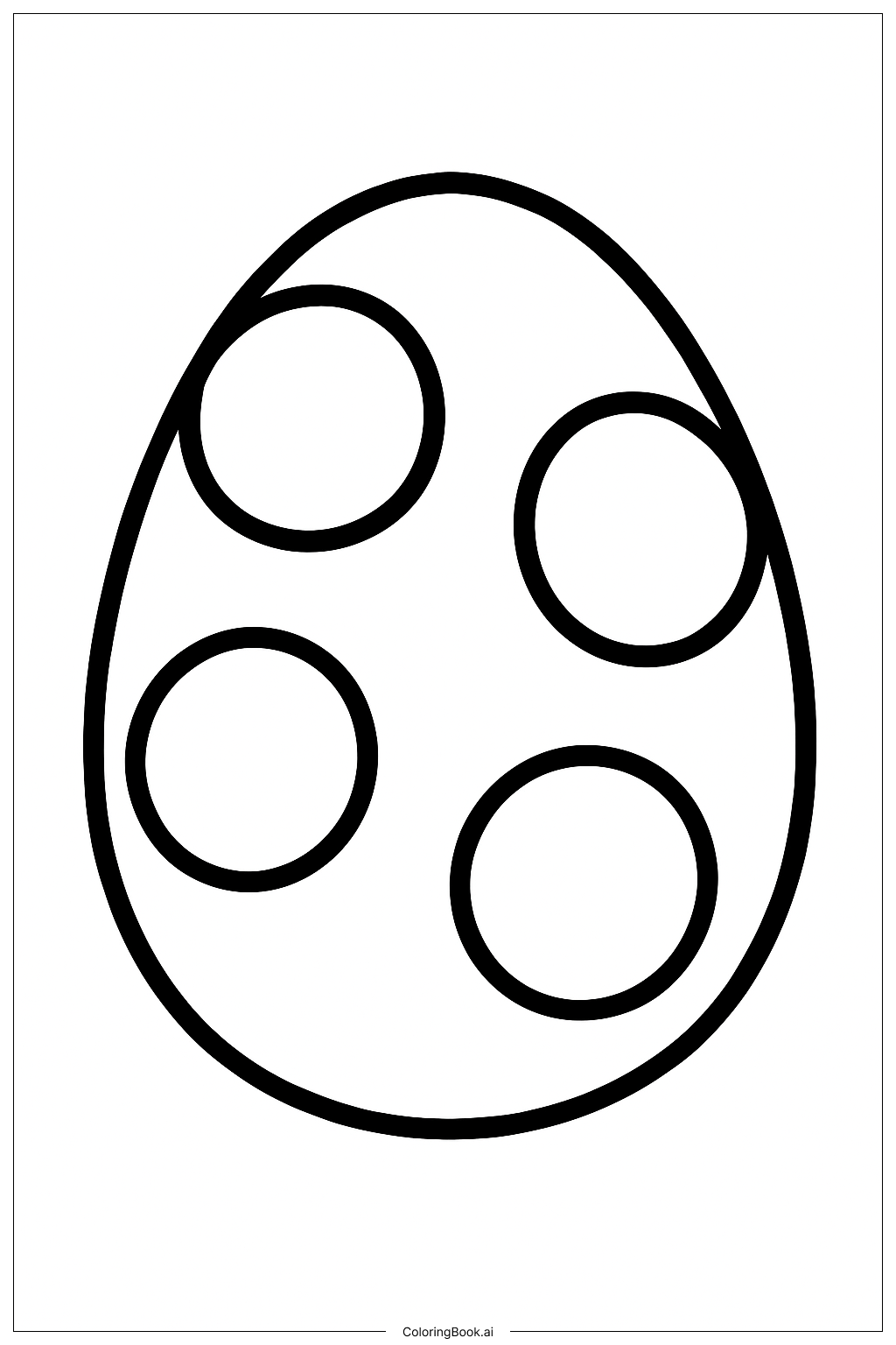  Página para colorear de Huevo de Pascua con puntos grandes 