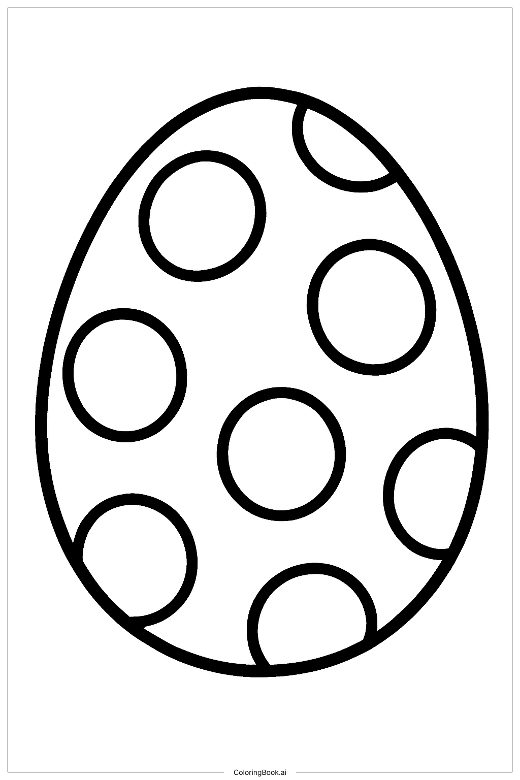  Easter Egg With Polka Dots Coloring Page 