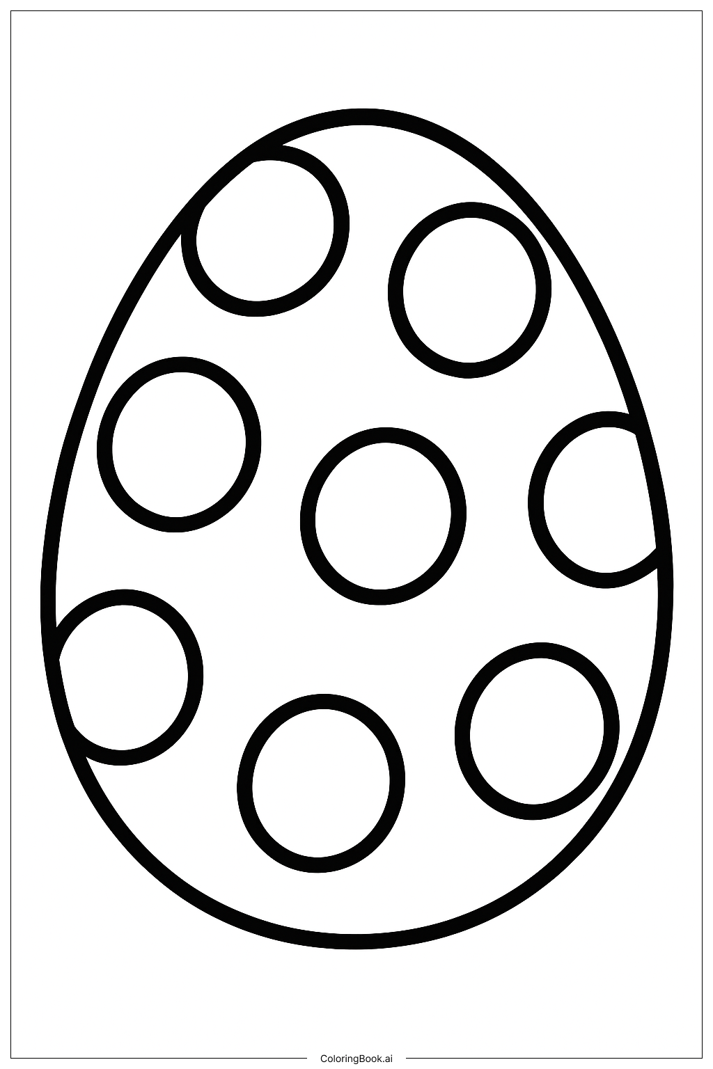  Página para colorear de Huevo de Pascua con Lunares 