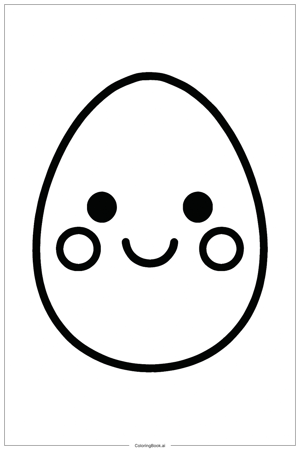  Osterei mit Lächeln und Wangen Ausmalseite 