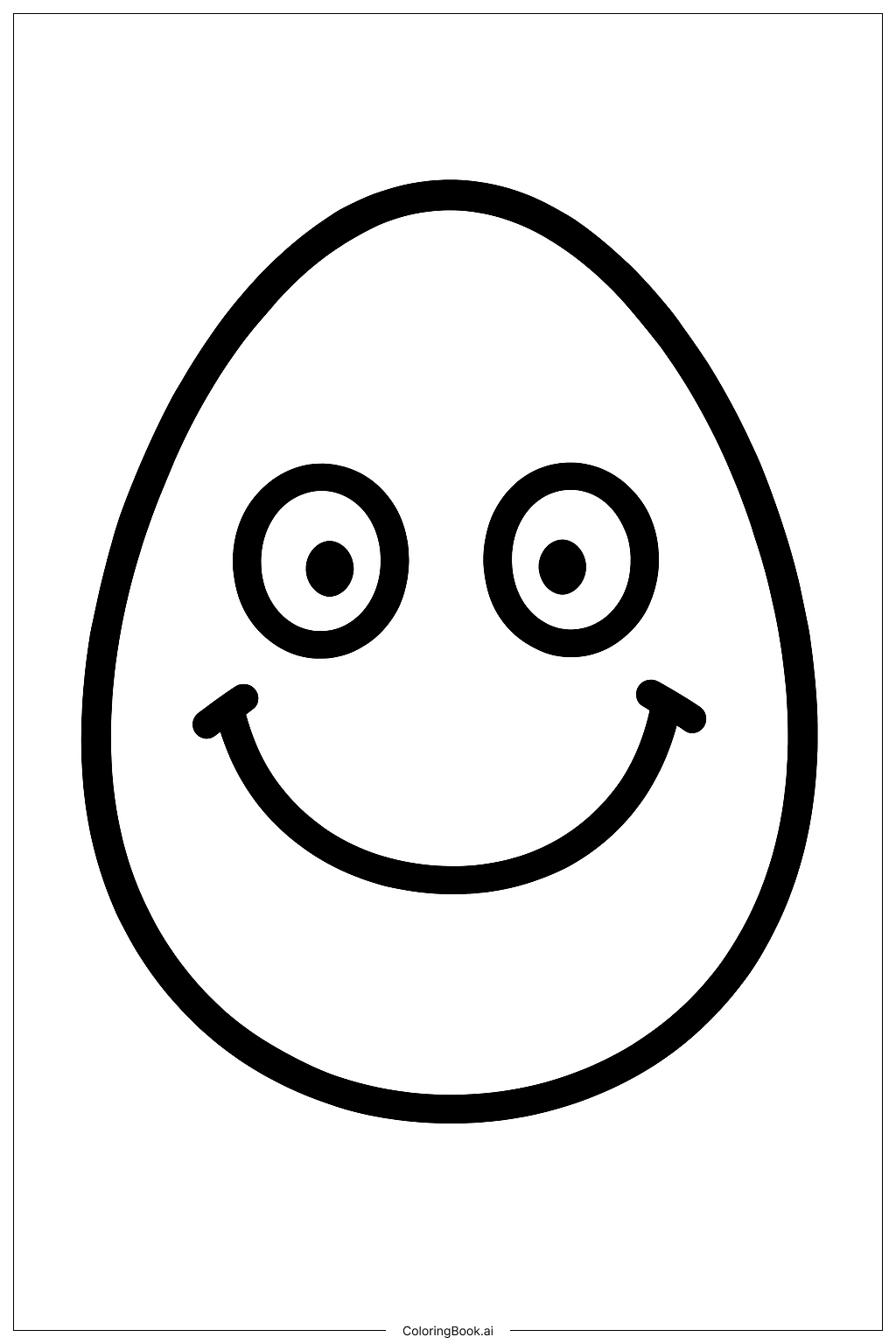  Easter Egg With Smile Coloring Page 