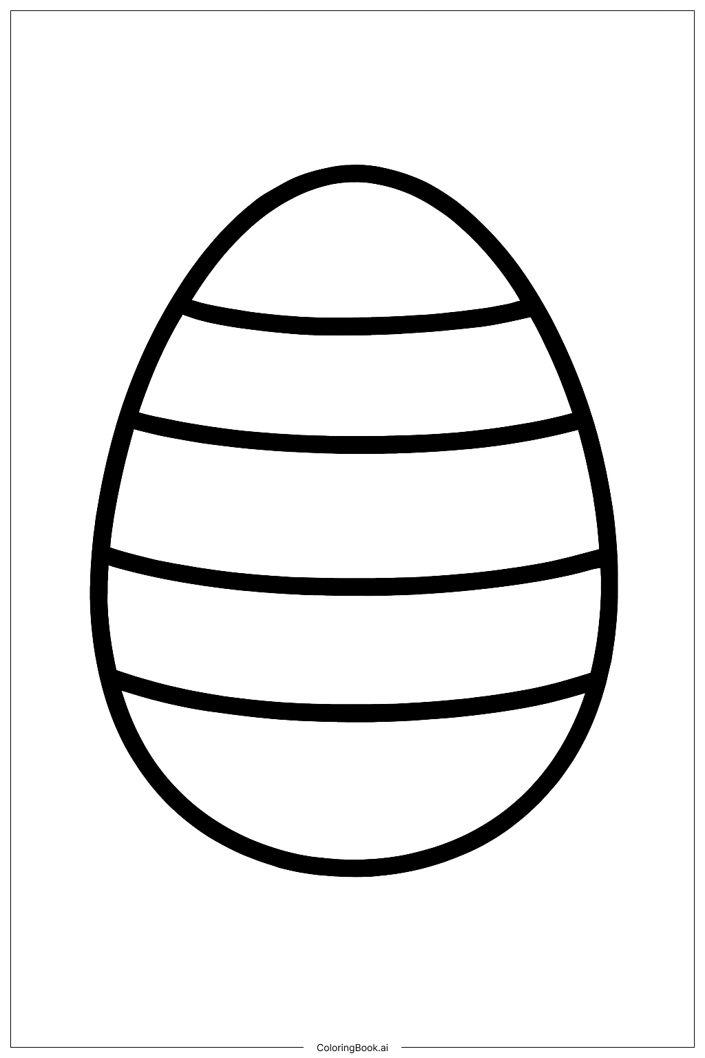  Página para colorear de Huevo de Pascua con Rayas 