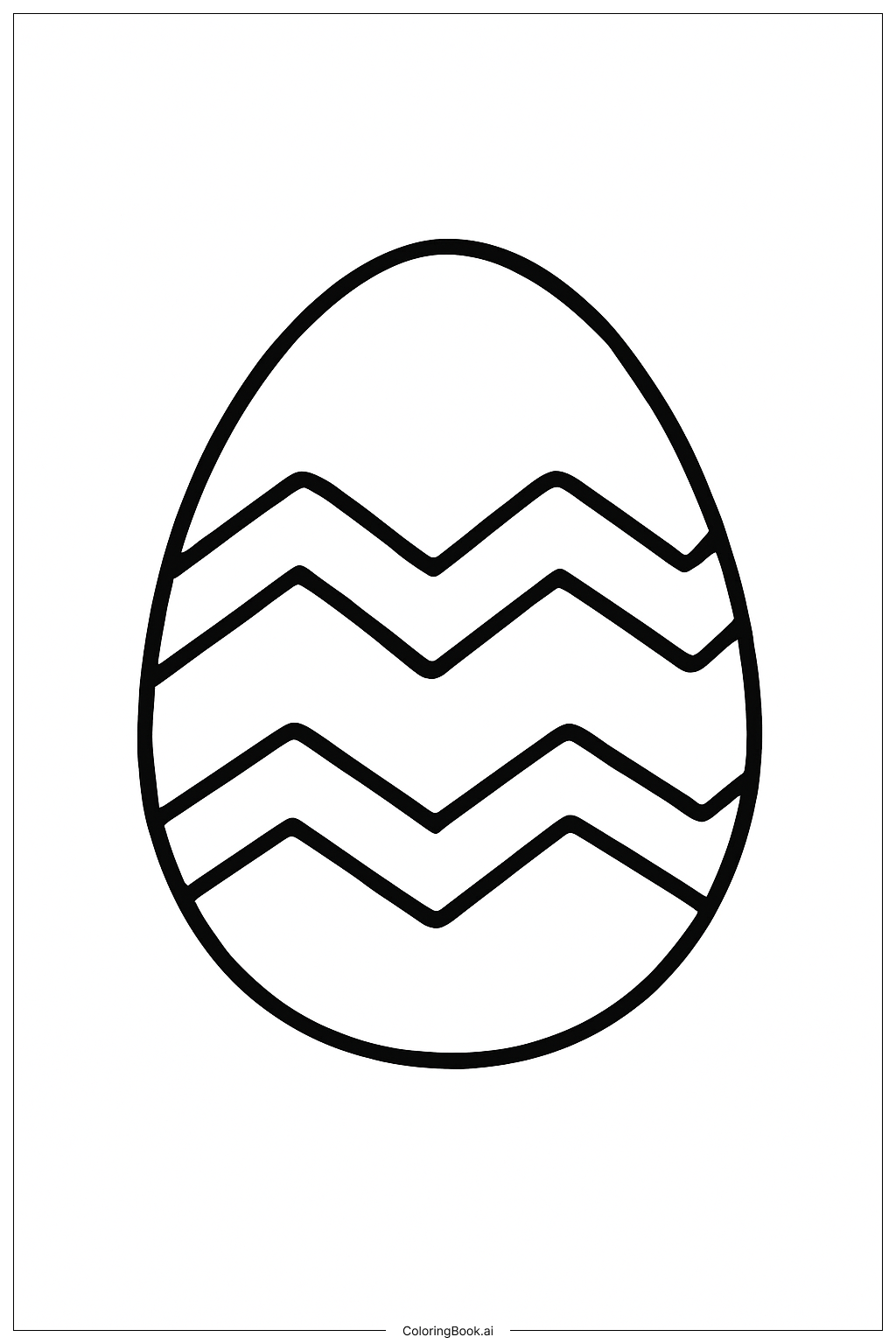  Osterei mit Zickzackmuster Ausmalseite 