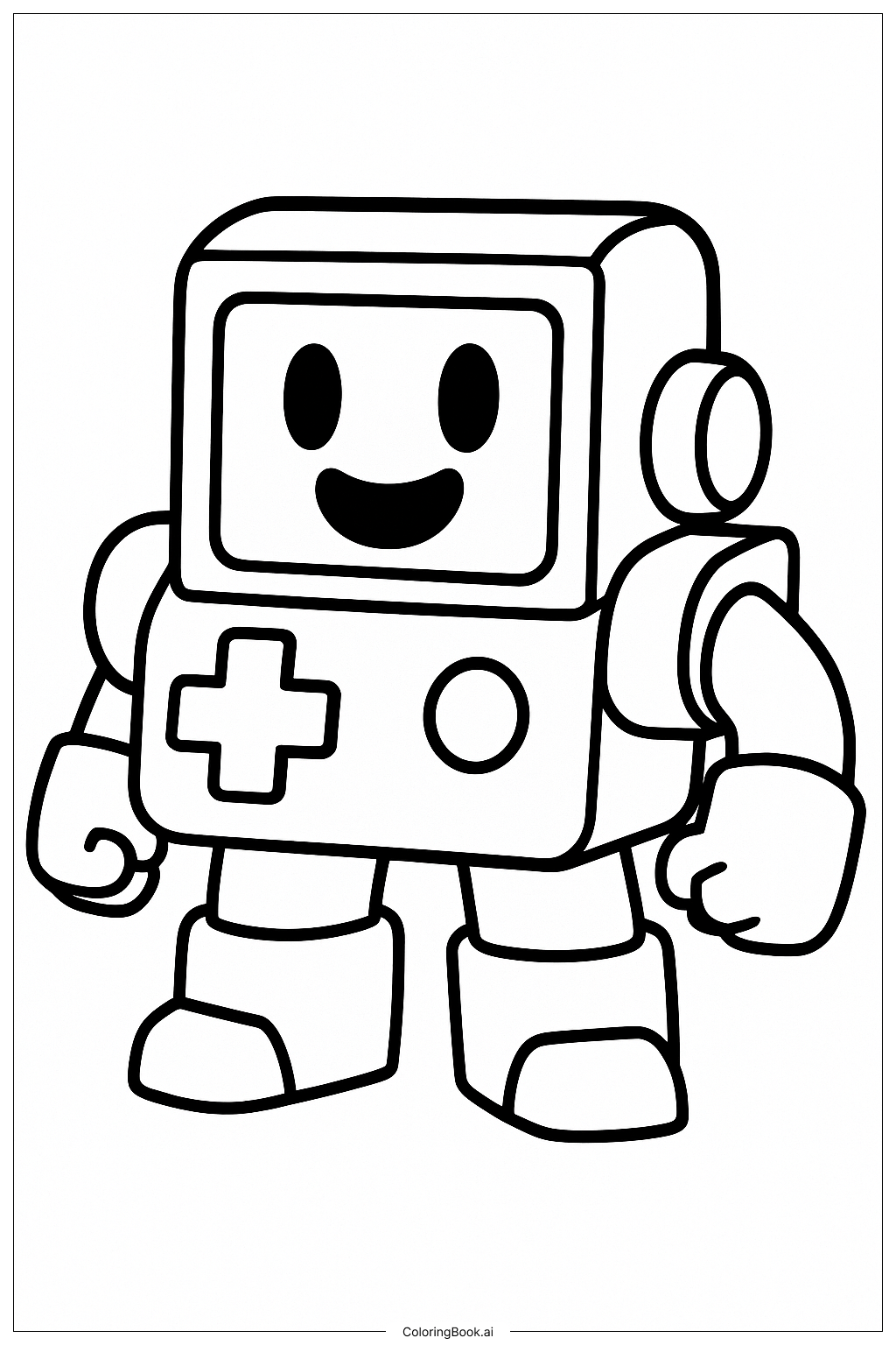  ブロウルスターズ 8-Bitのハッピーフェイスの塗り絵ページ 
