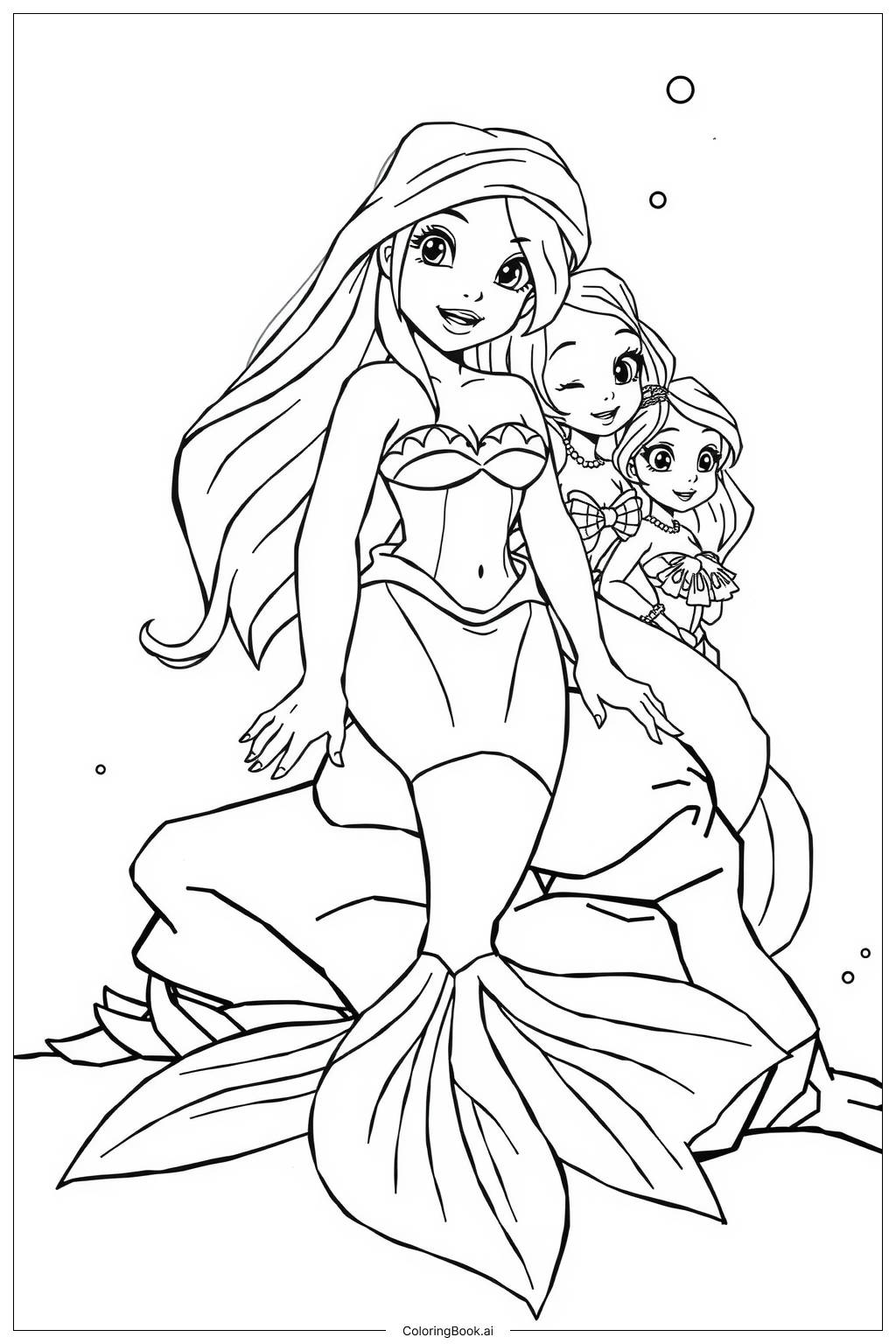  ariel and sisters coloring page Coloring Page 