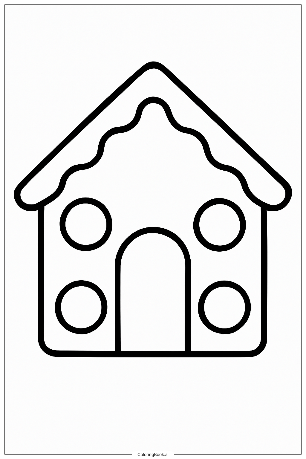  Gingerbread House With Gumdrop Buttons Coloring Page 