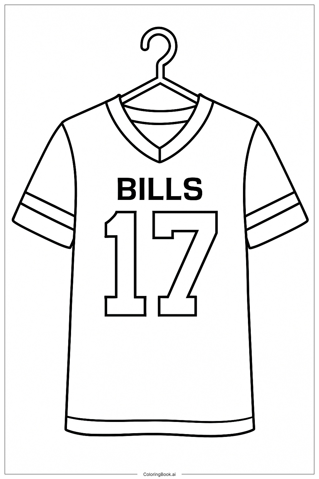  Trang tô màu Áo Jersey Buffalo Bills Treo trên Móc Áo 