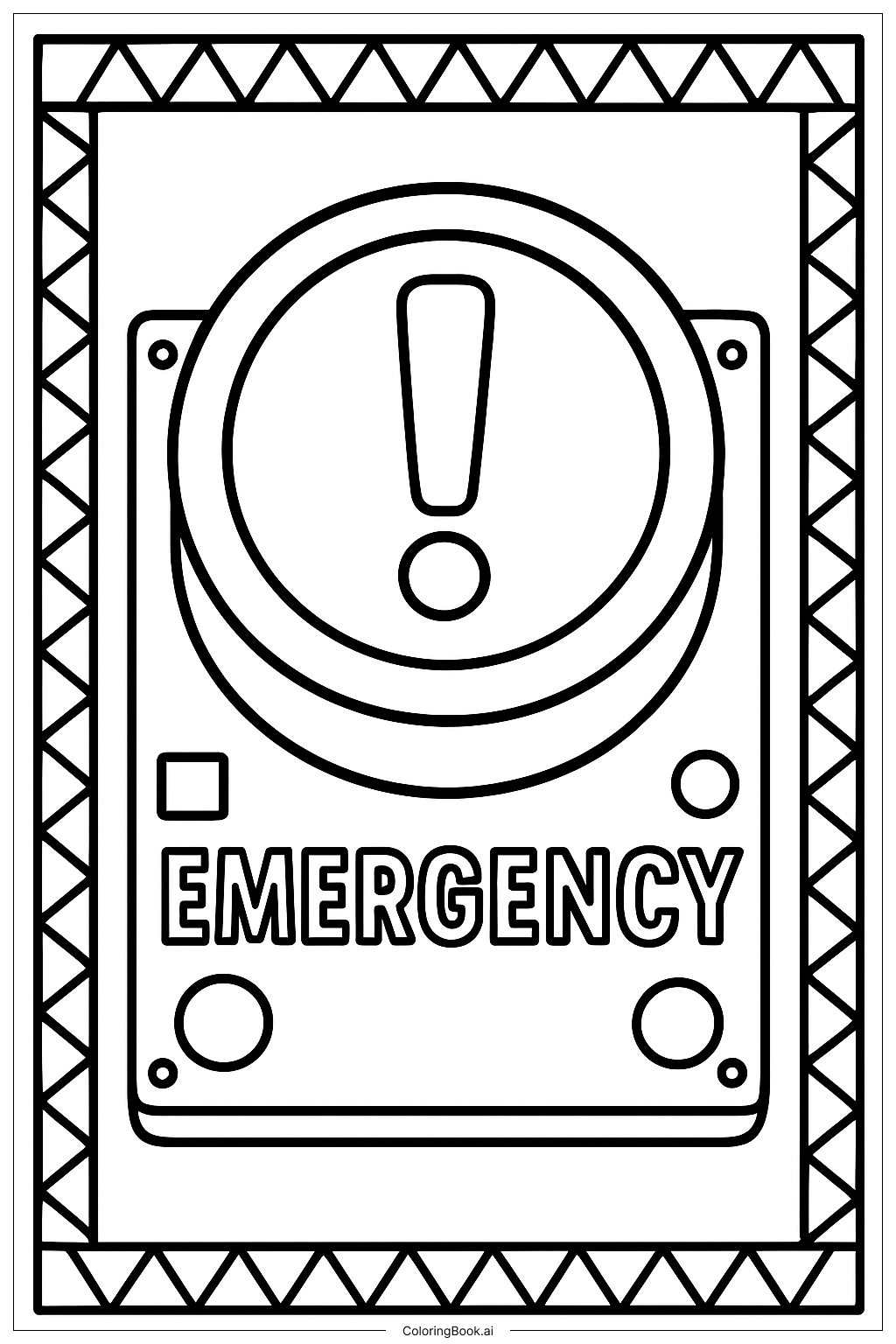  Poppy Playtime Glowing Red Emergency Button Coloring Page 