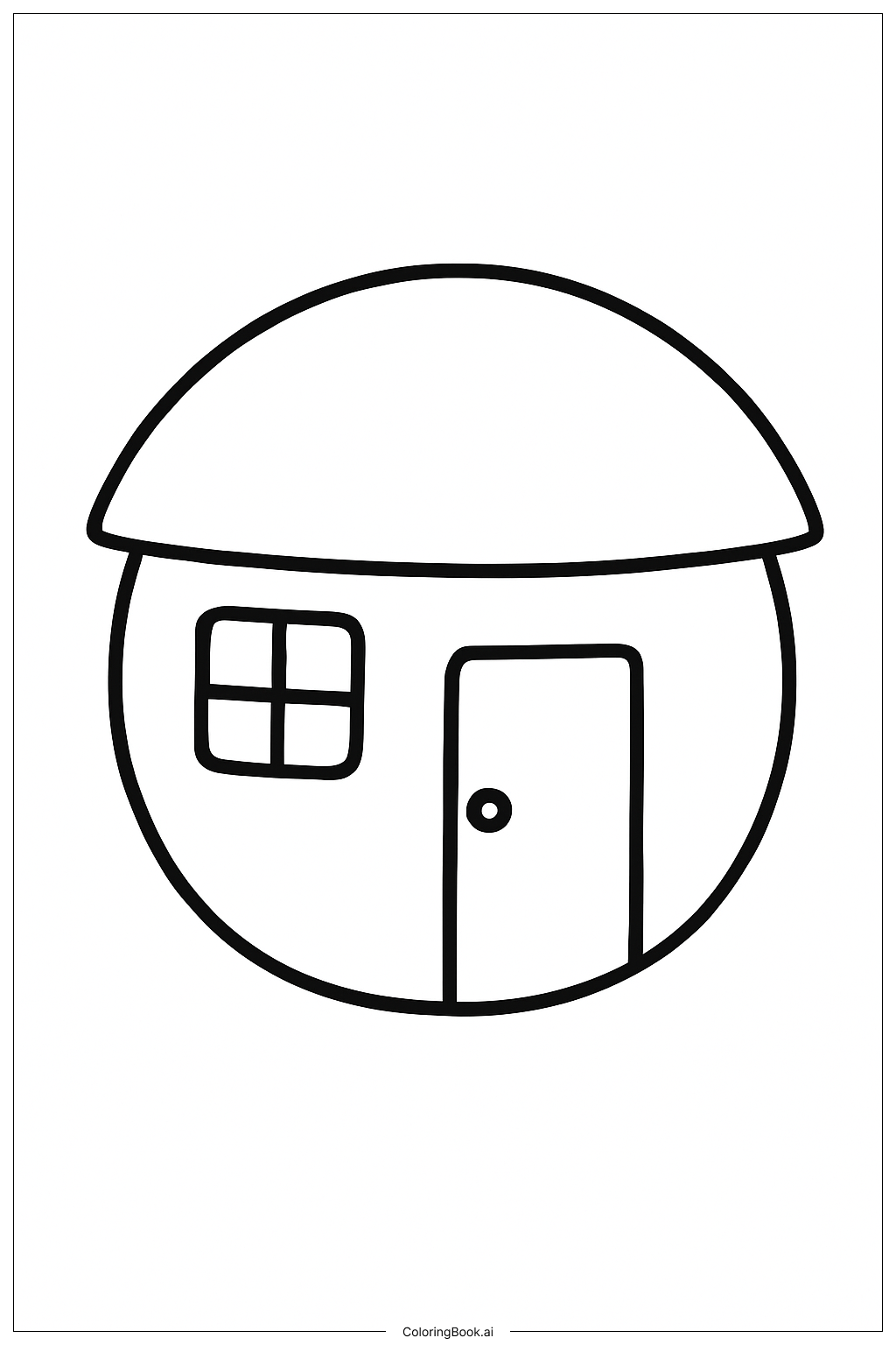 A Round House Coloring Page