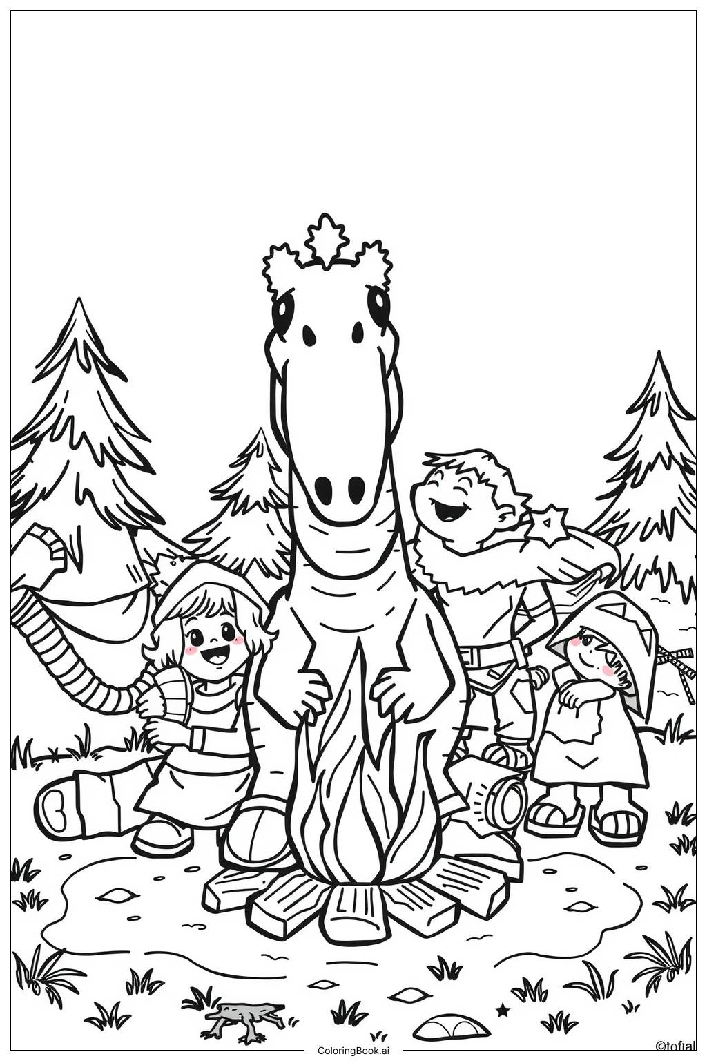  Jurassic World Camping in the Wild Coloring Page 