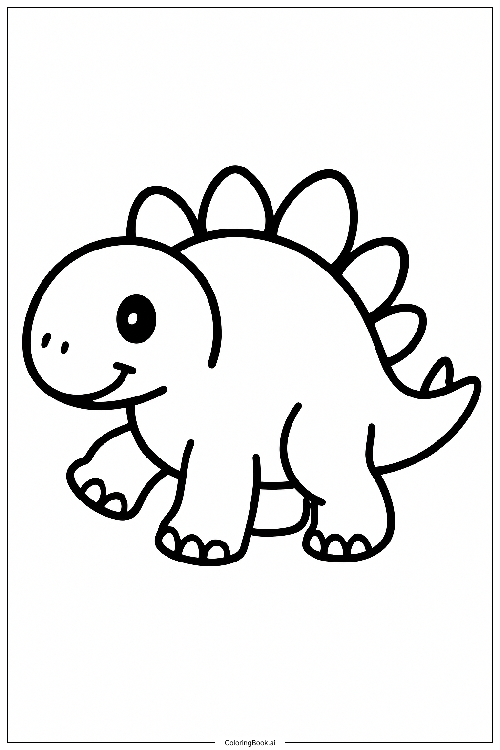 Kleiner Stegosaurus beim Spielen Ausmalseite