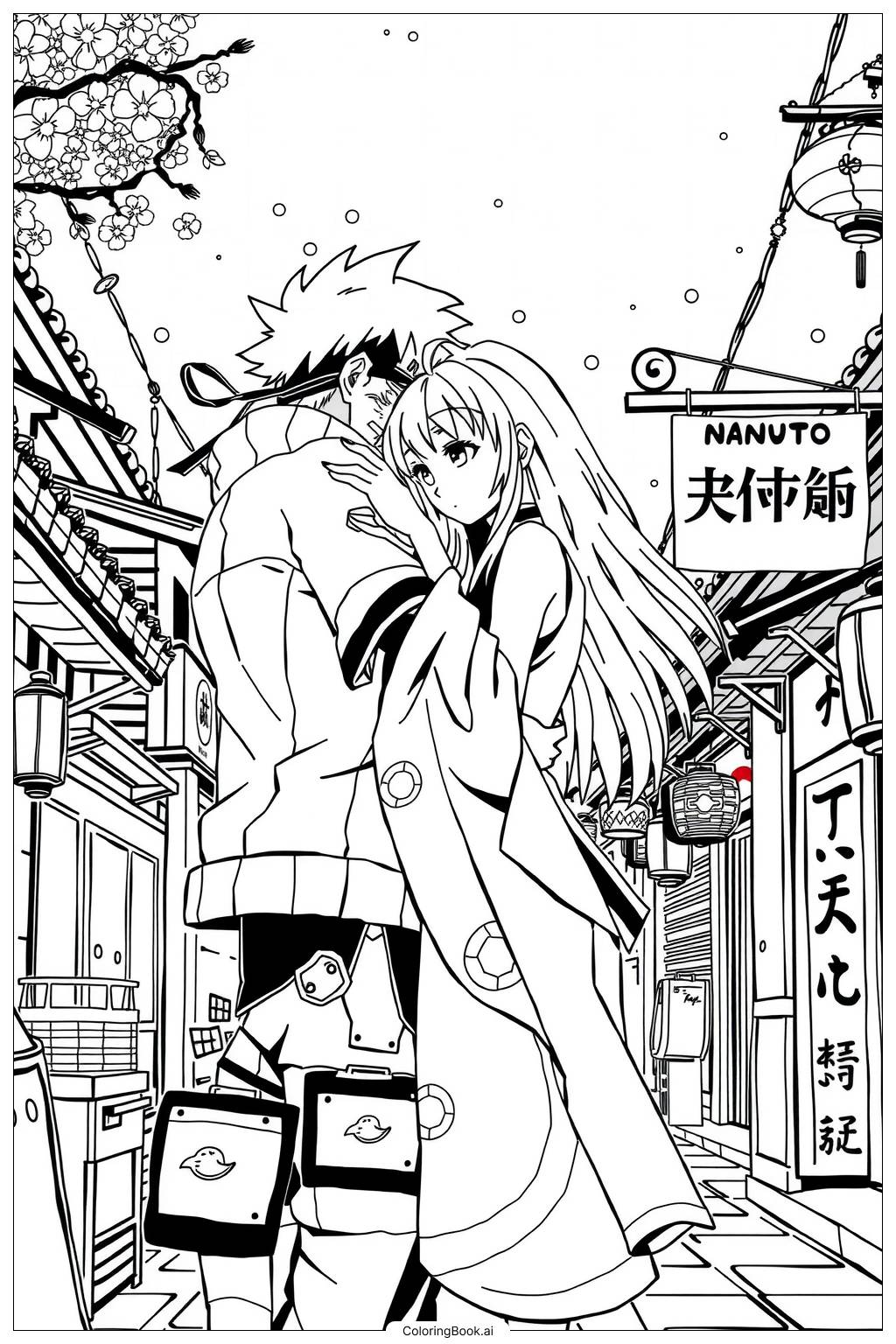  Naruto and Hinata's Love Story-2 Coloring Page 