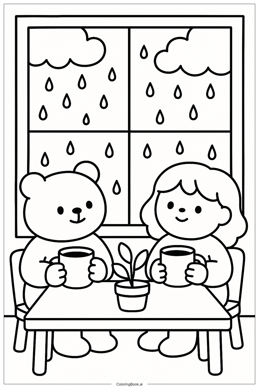 雨天室内的Bobbie Goods角色填色页