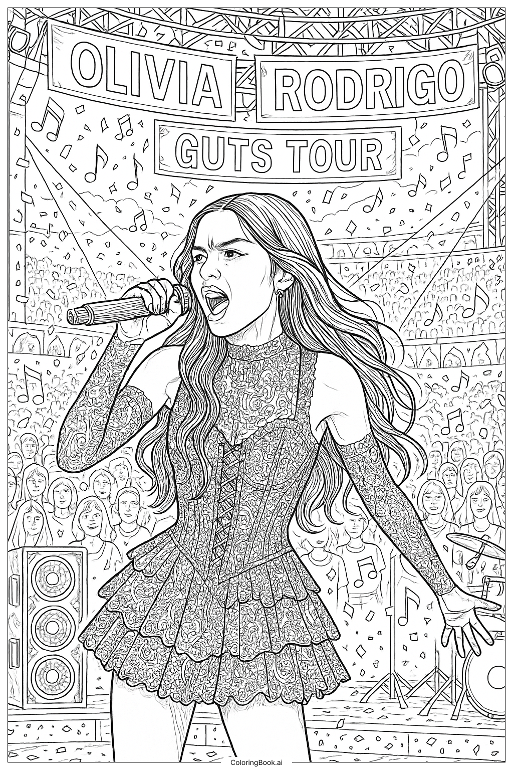 Olivia Rodrigo On The Detailed Guts Tour Stage