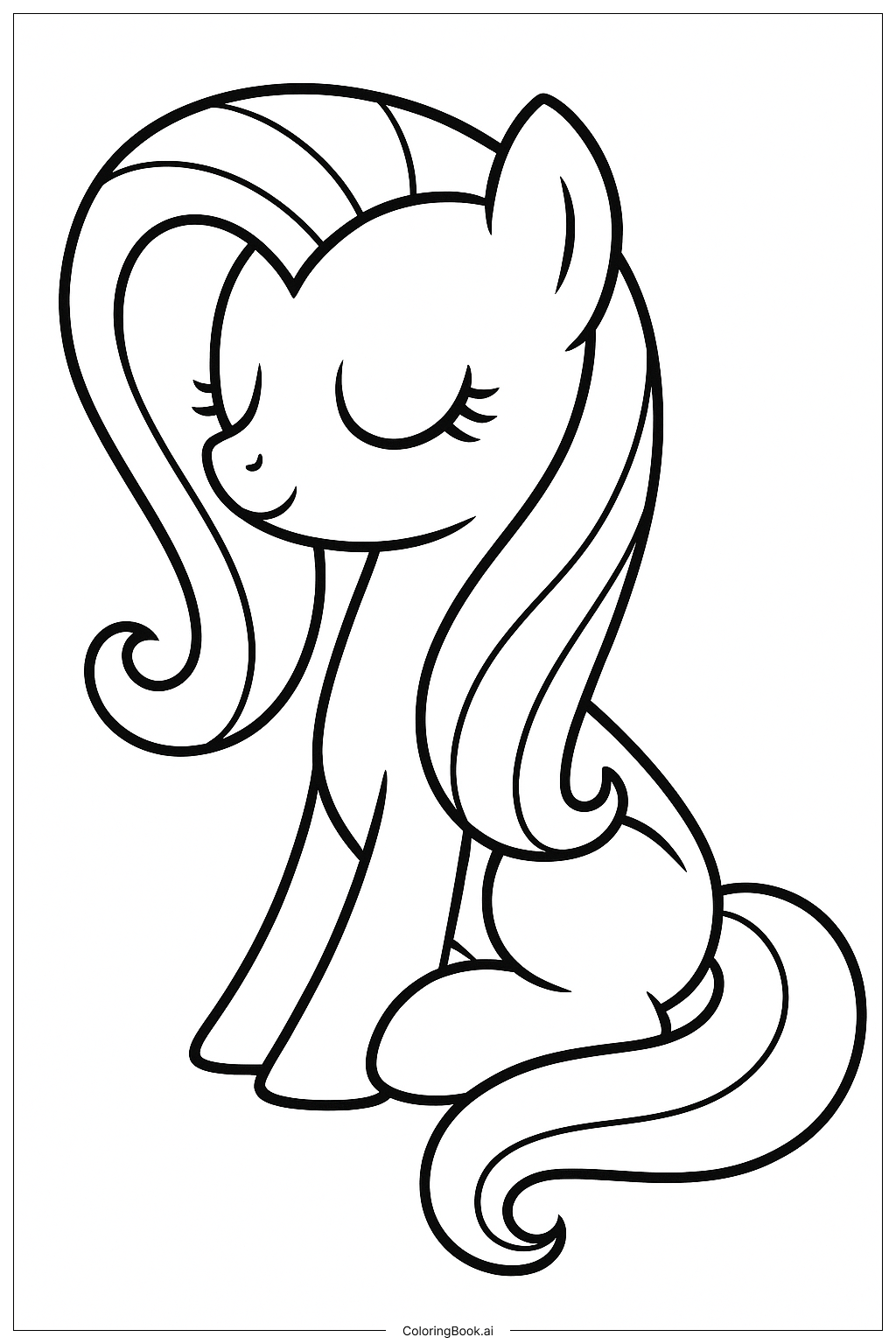  Trang tô màu Fluttershy Ngồi Yên Bình 