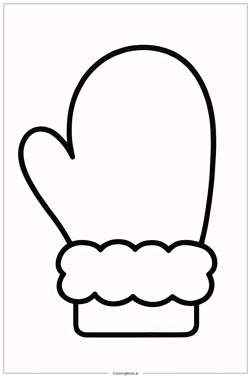 Blue Fuzzy Mitten Coloring Page