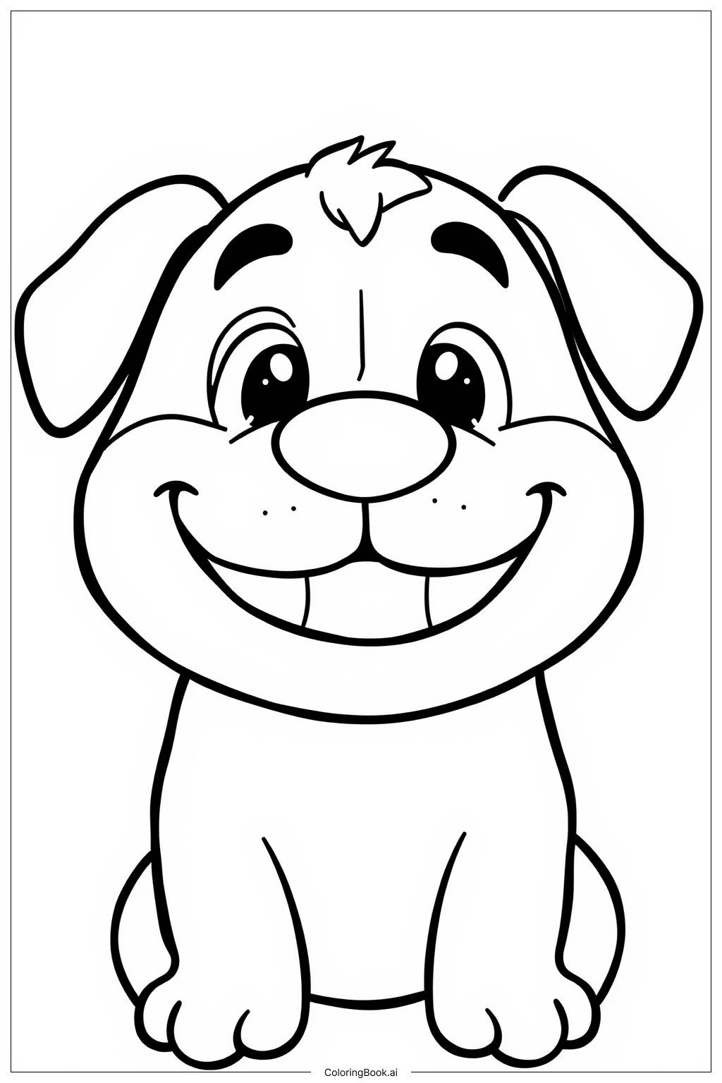  Page de coloriage Visage de Doge Sourire 