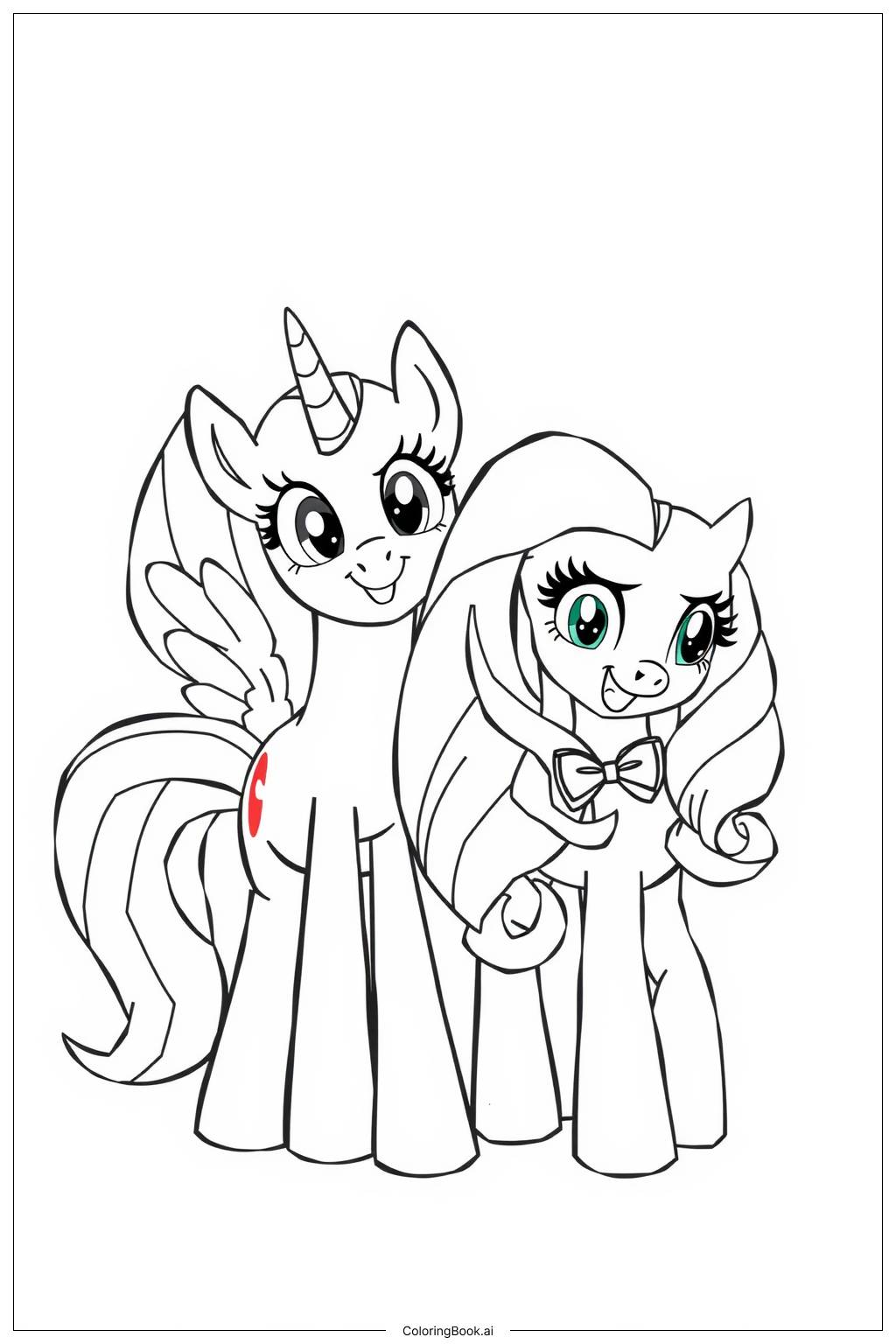  Page de coloriage Mon petit poney Crew des marques Cutie dans une fête 