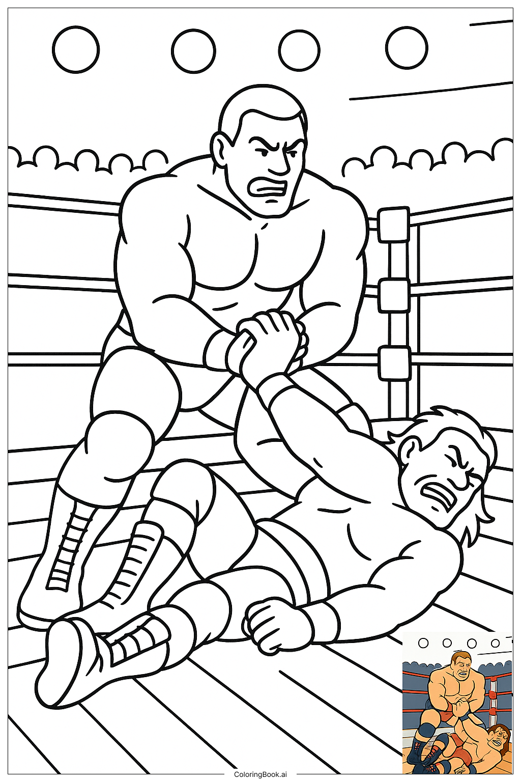 Trang tô màu VĐV WWE Thực Hiện Đòn Armlock