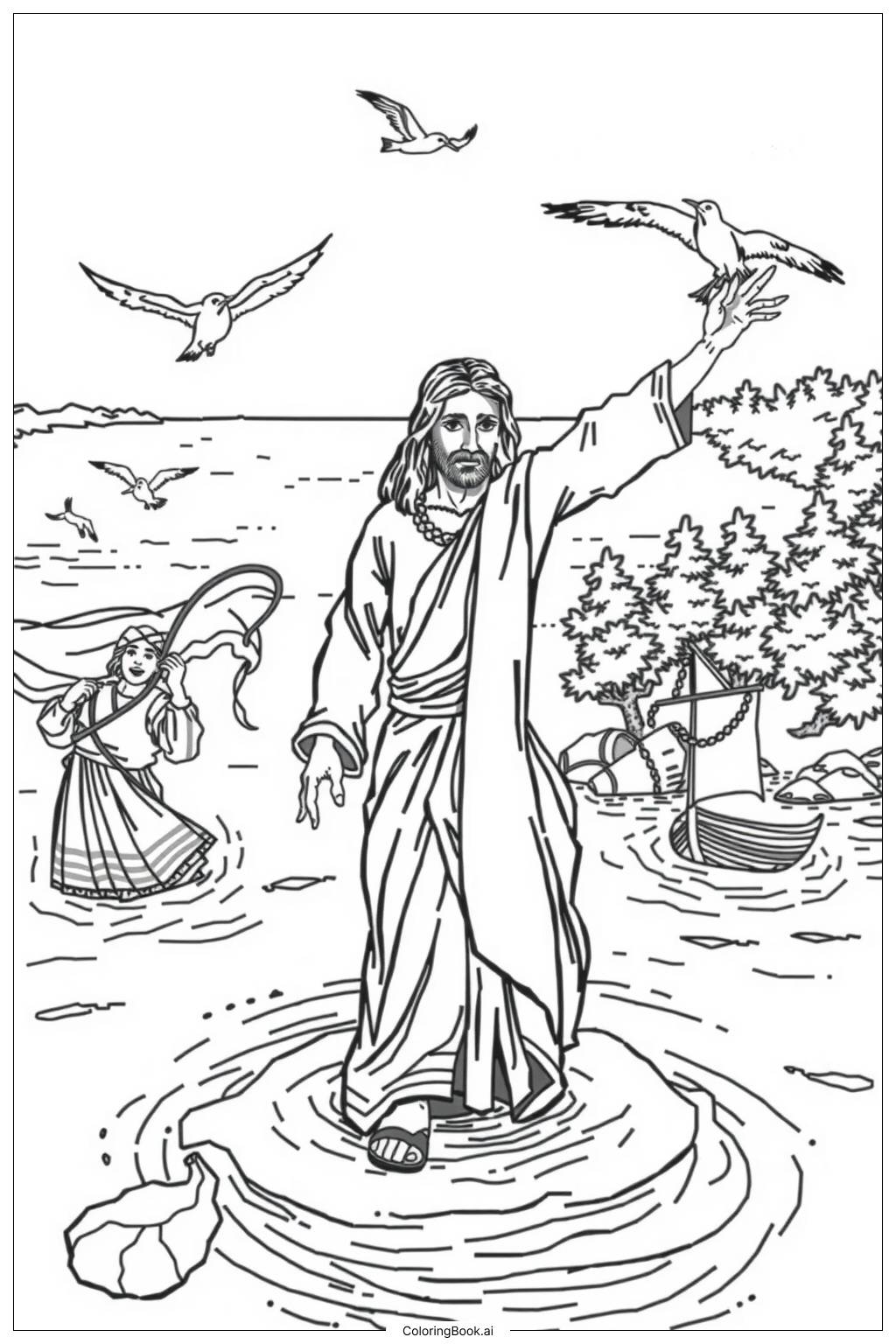  Bible Heroes in Action Coloring Page 