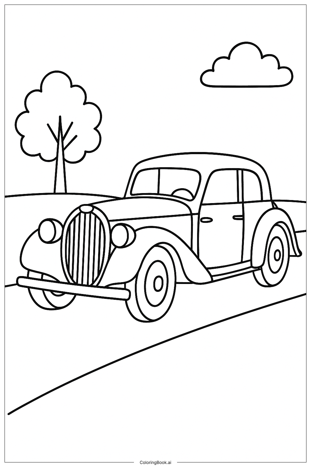  A Vintage Bugatti From The Past Coloring Page 