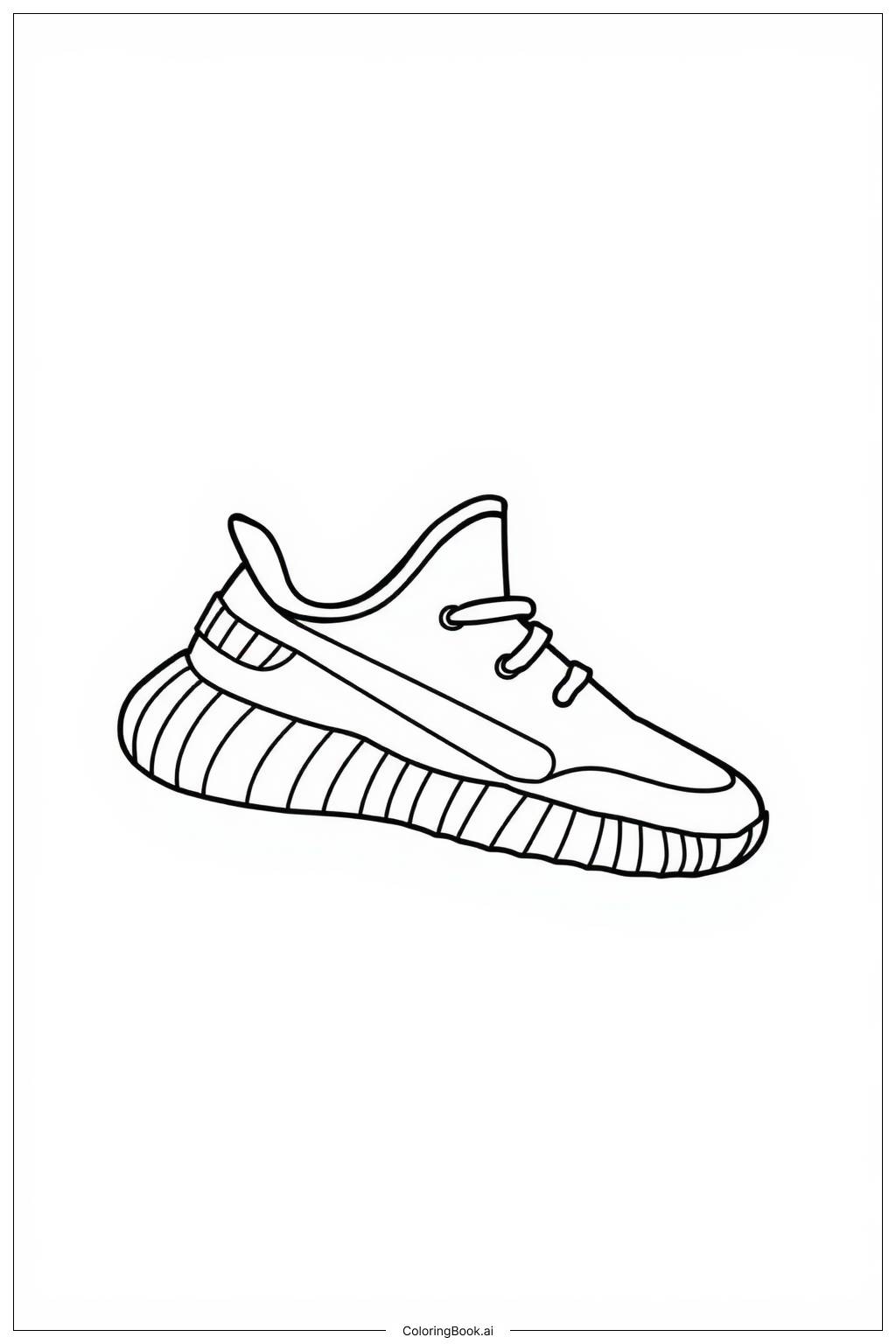  Página para colorir de Vista Lateral do Tênis Yeezy 