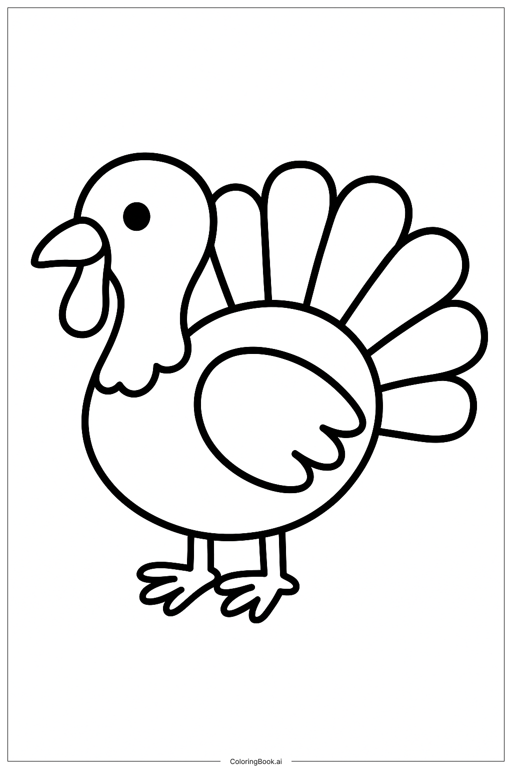  Página para colorear de Pavo Feliz de Acción de Gracias 