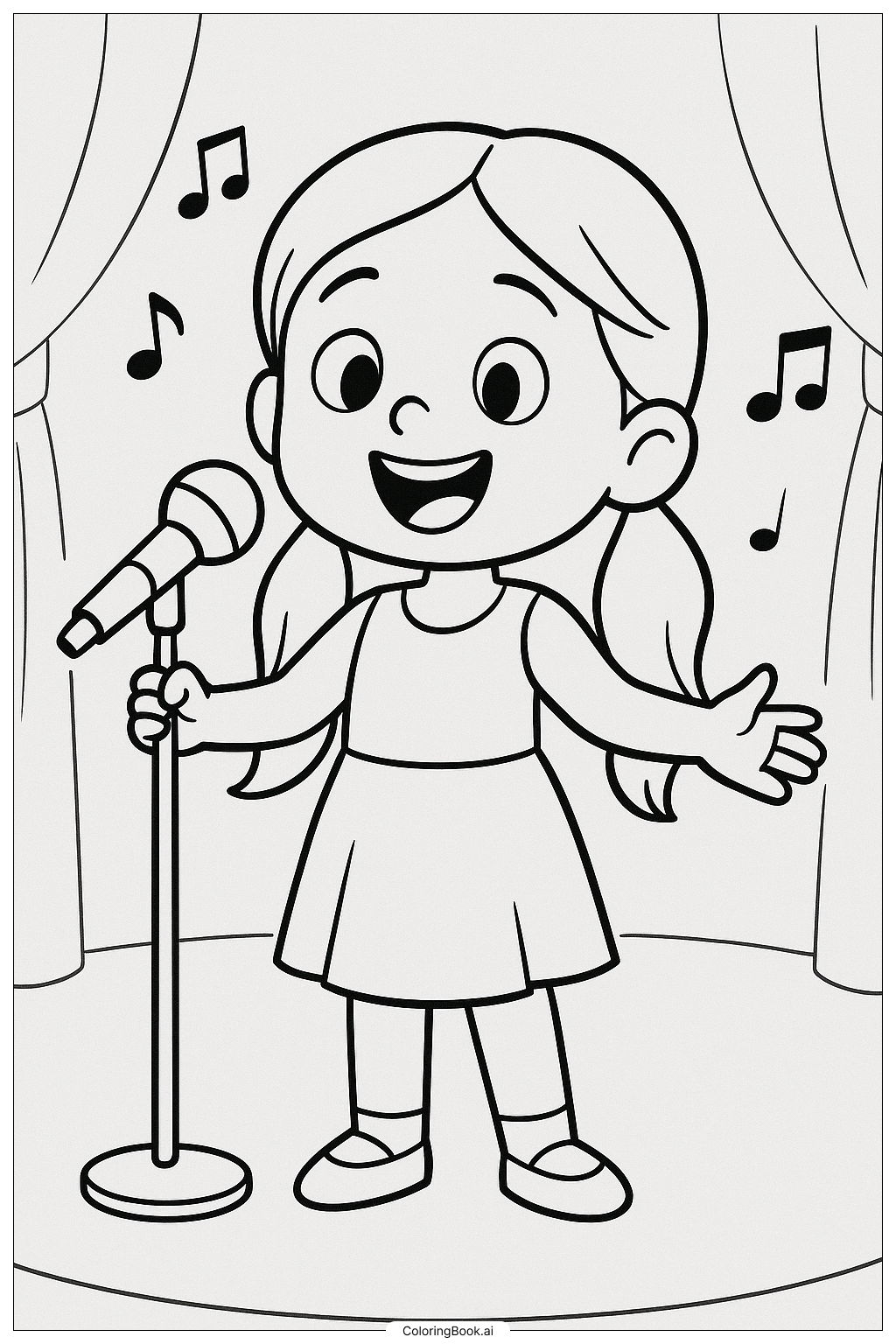  Olivia Rodrigo Singing On Stage Coloring Page 