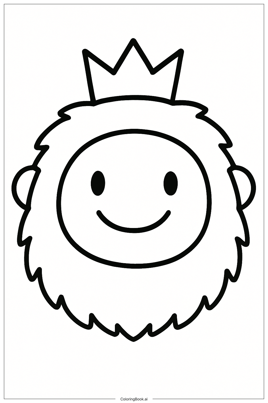  Page de coloriage Une Tête de Yéti avec une Couronne 
