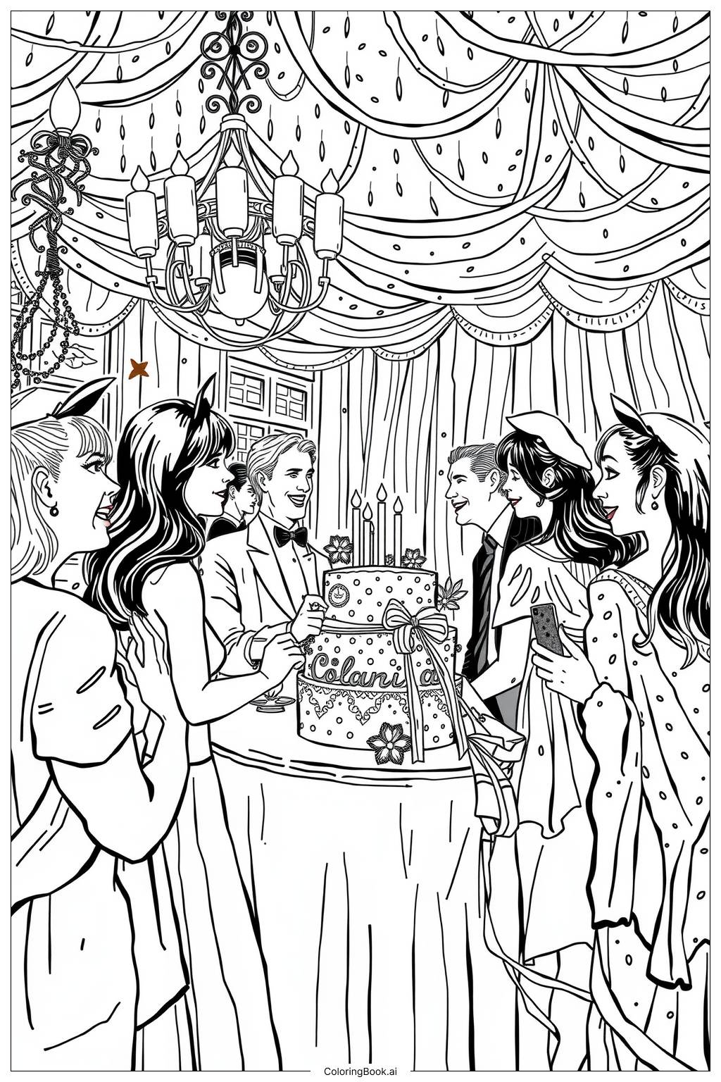  Surprise Party Moment Coloring Page 