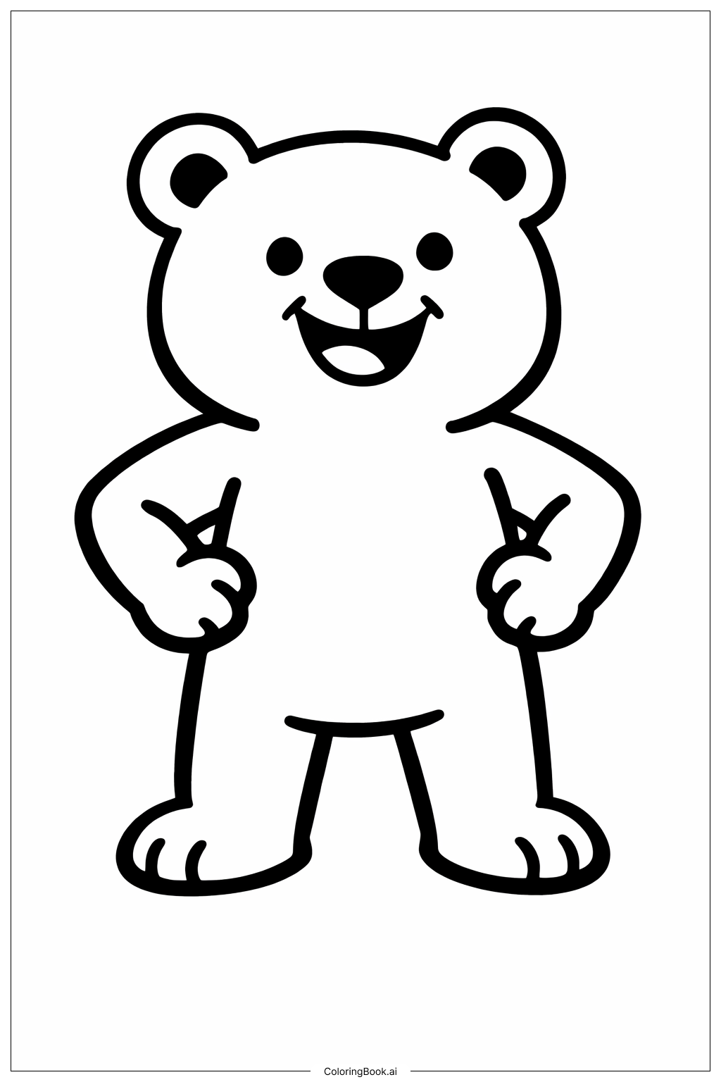  Emotions Brave Bear Coloring Page 