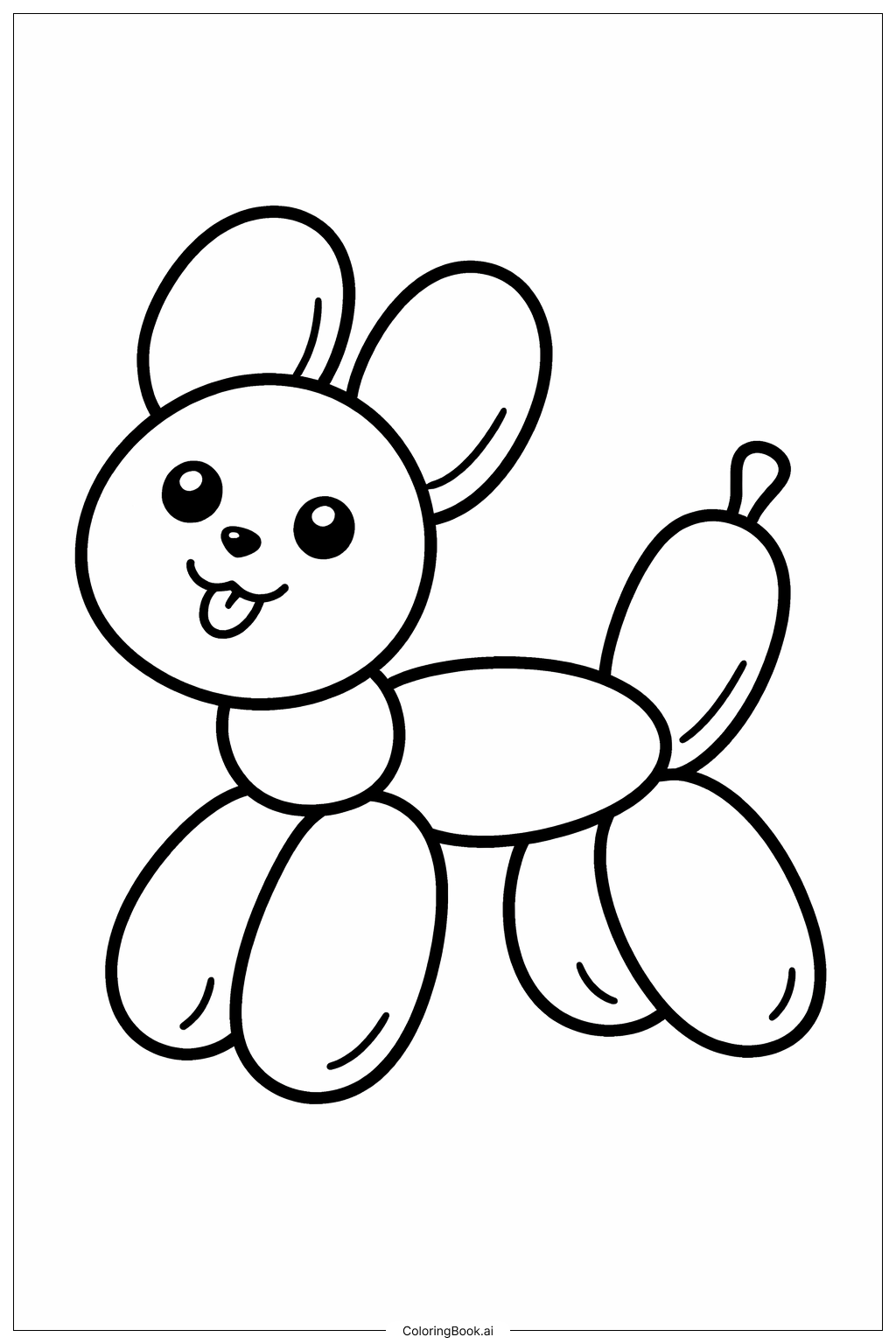  Emotions Joyful Balloon Animal Coloring Page 
