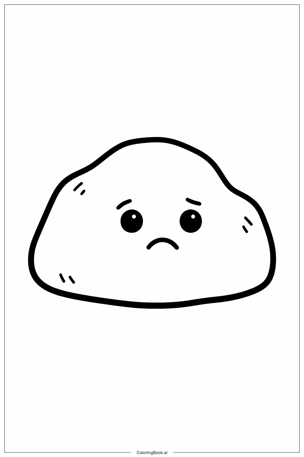 감정 외로운 바위 색칠공부 페이지