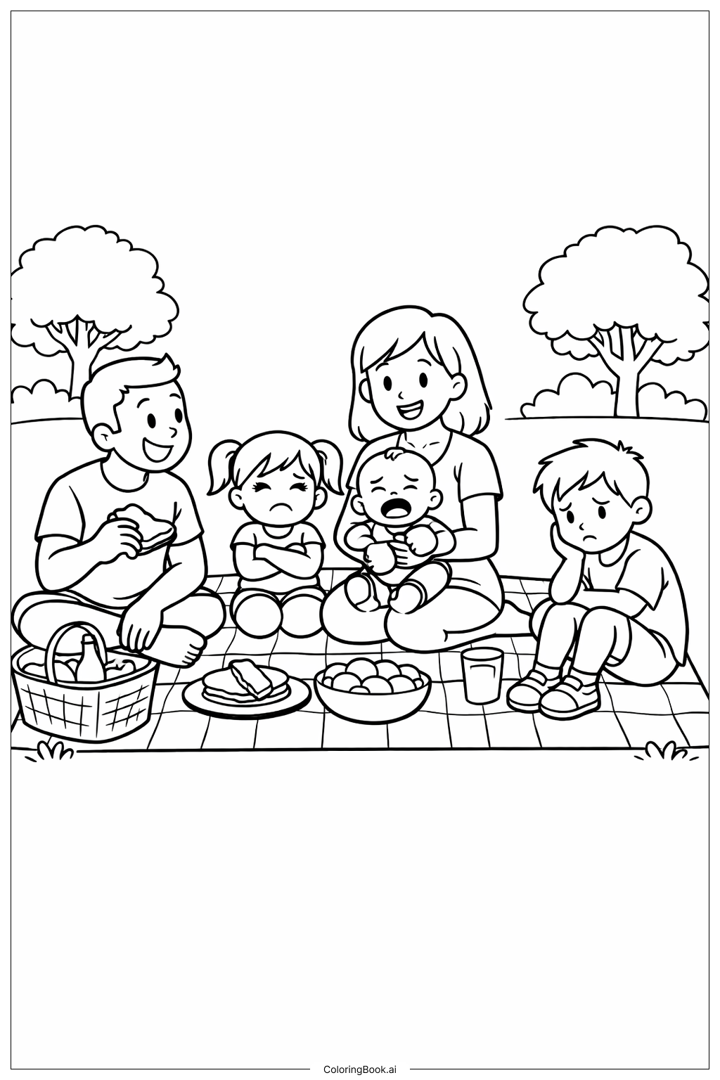  Emotions Park Picnic Coloring Page 