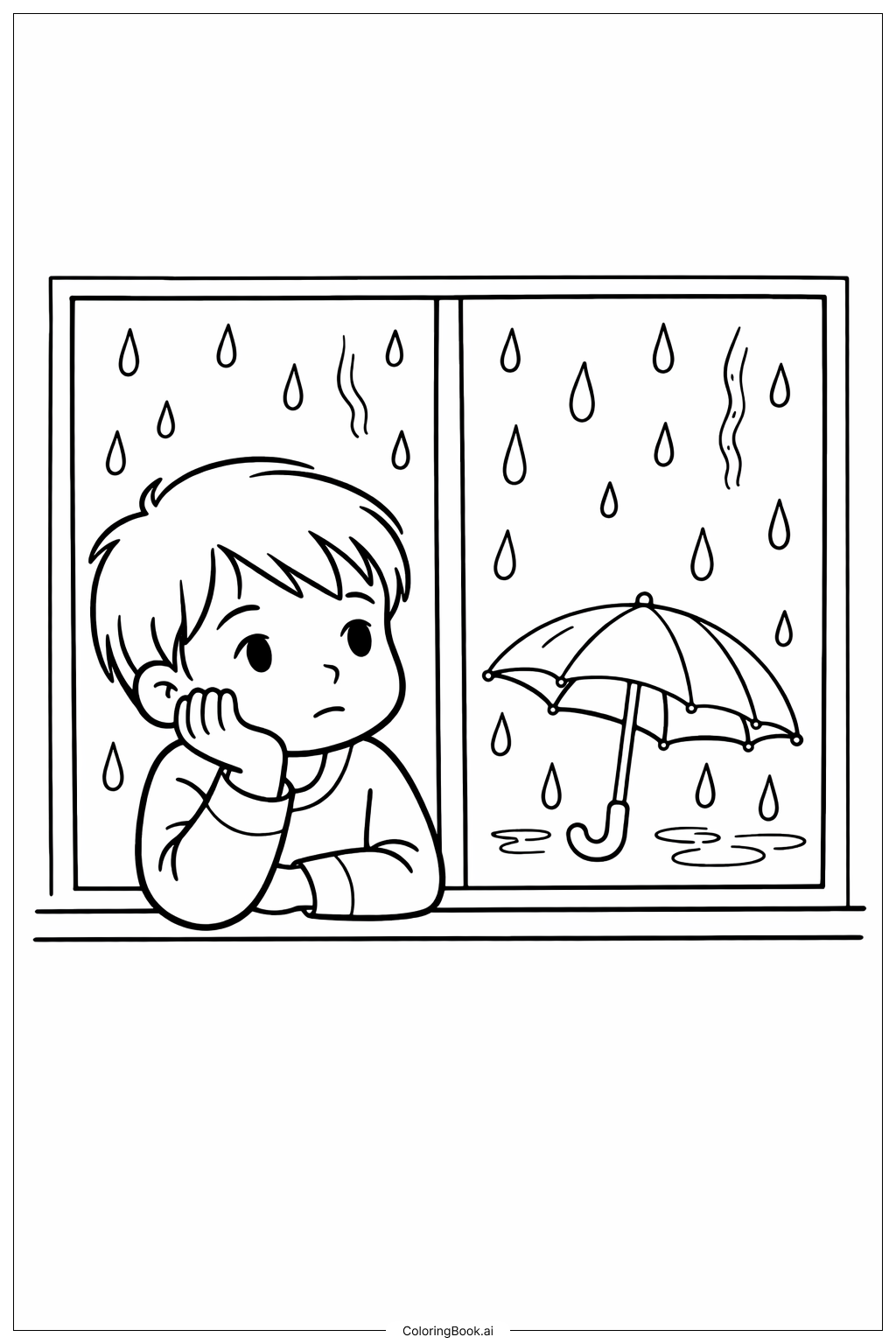  Emotions Rainy Day Window Coloring Page 