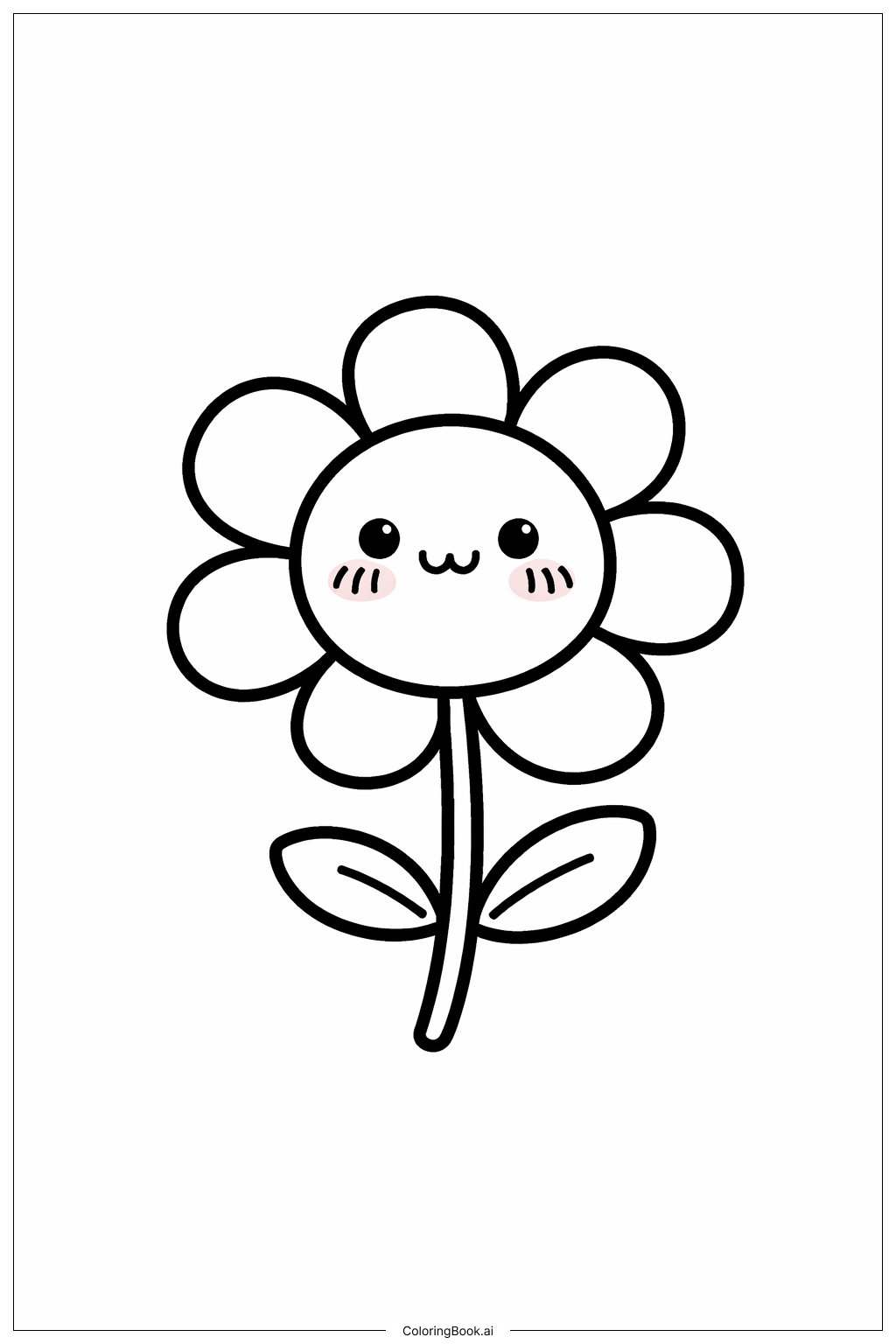  Emotions Shy Flower Coloring Page 