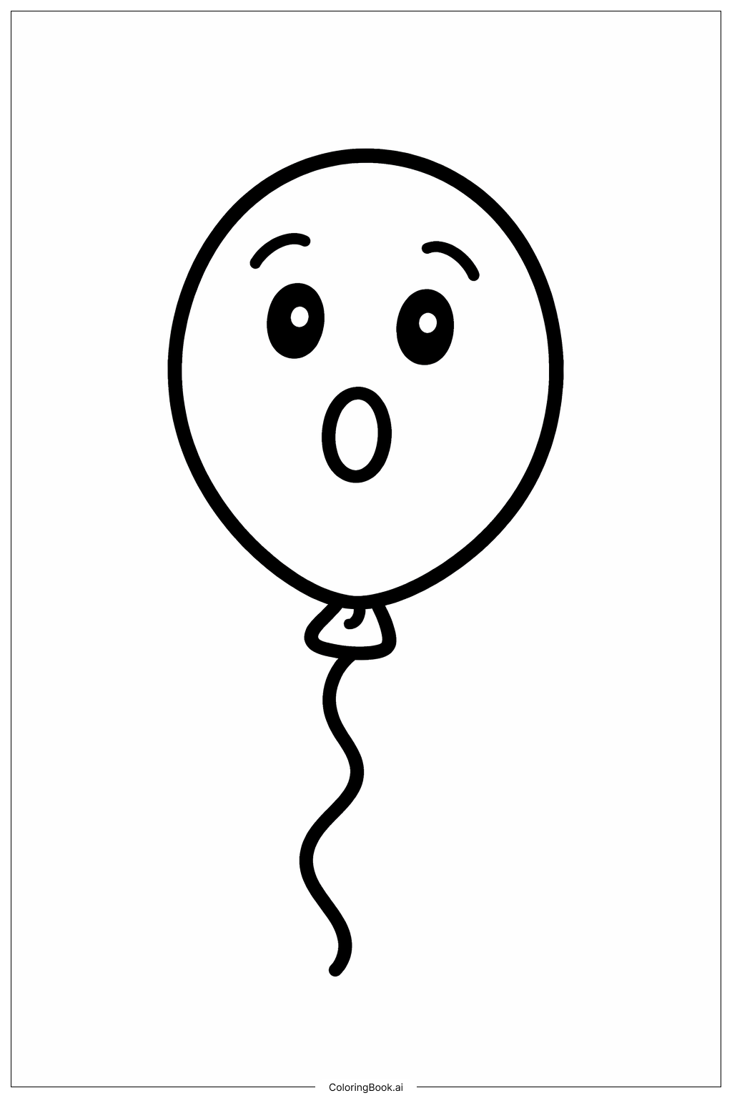  Emotions Surprised Balloon Coloring Page 