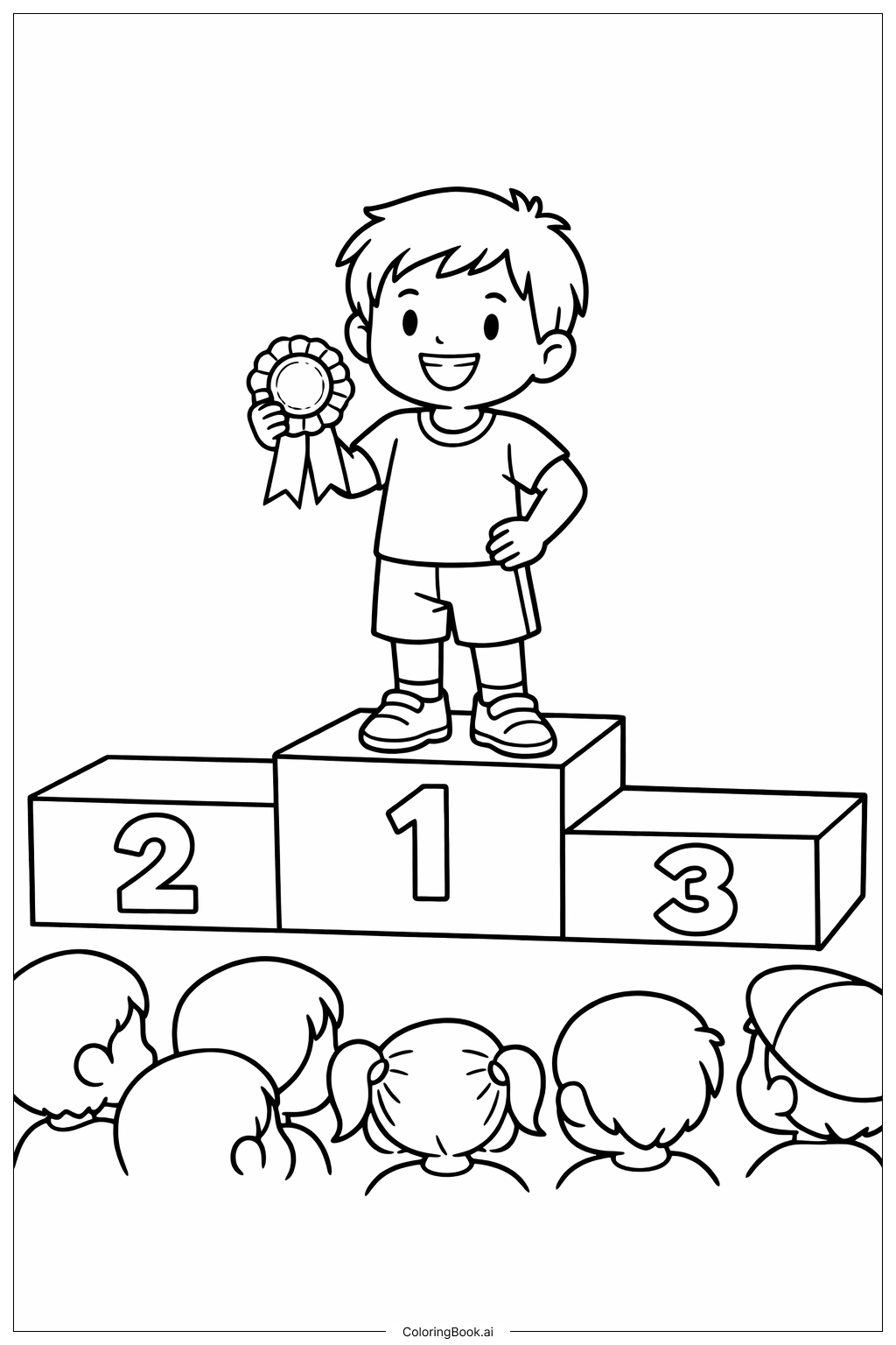  Página para colorir de Fita de Vencedor das Emoções 