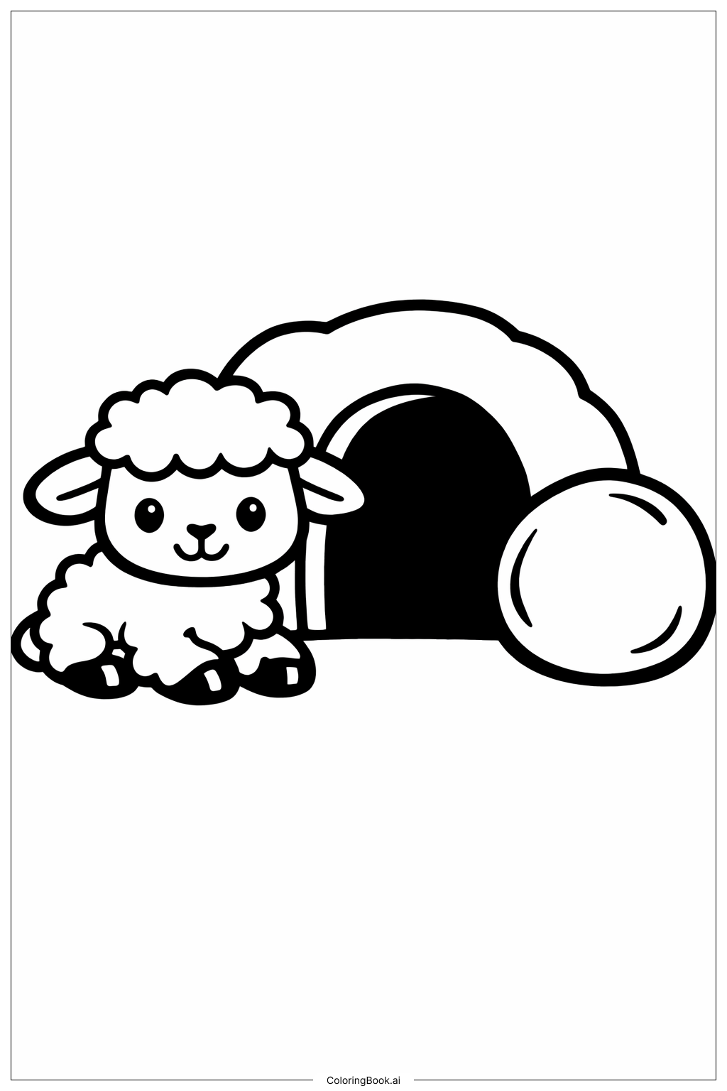  Página para colorear de Tumba Vacía con Cordero 