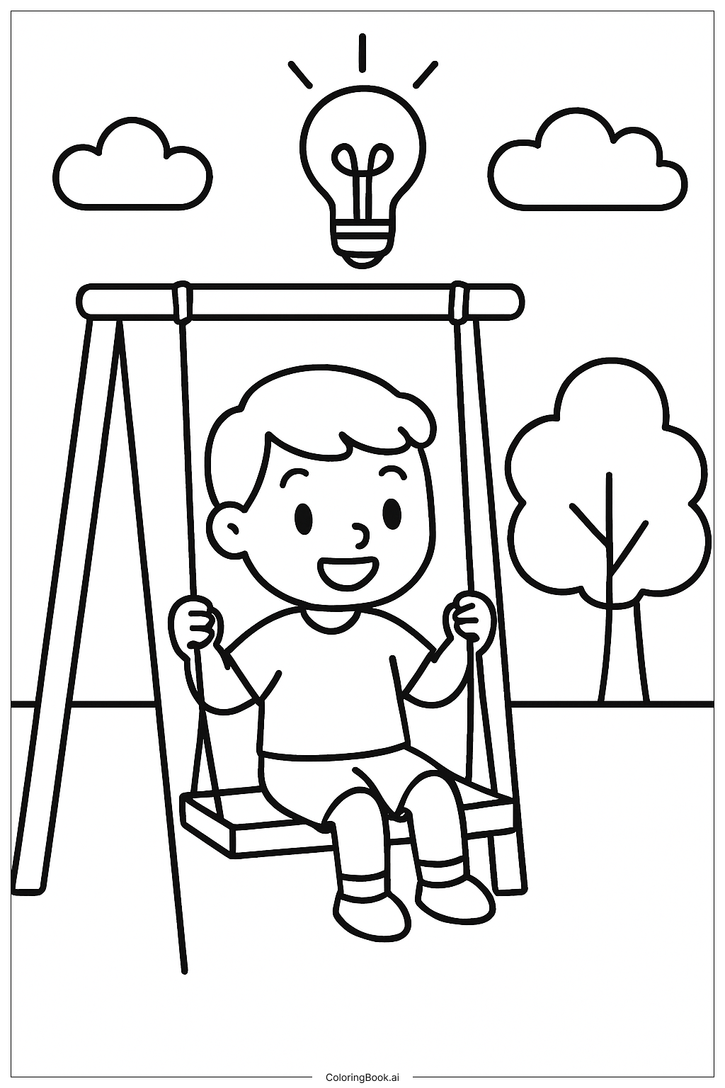 Epiphany On A Swing Coloring Page