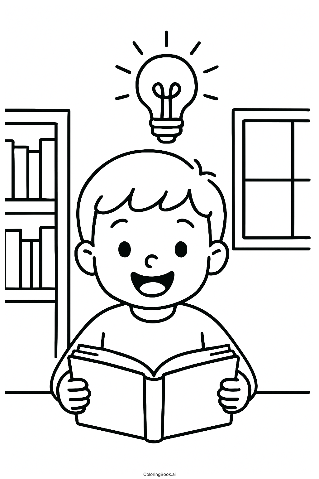 Epiphany Reading A Book Coloring Page