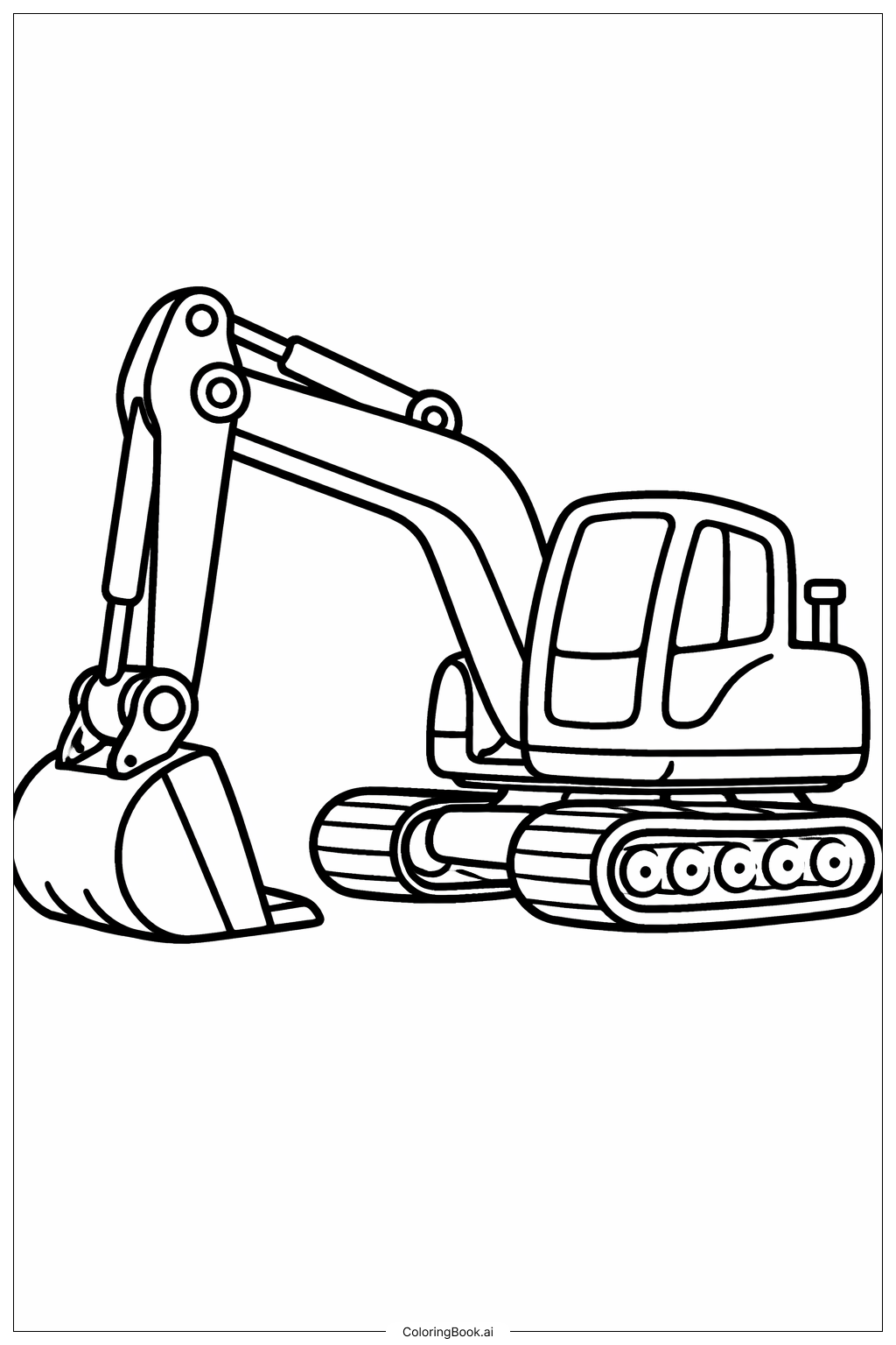 挖掘机铲斗下压填色页