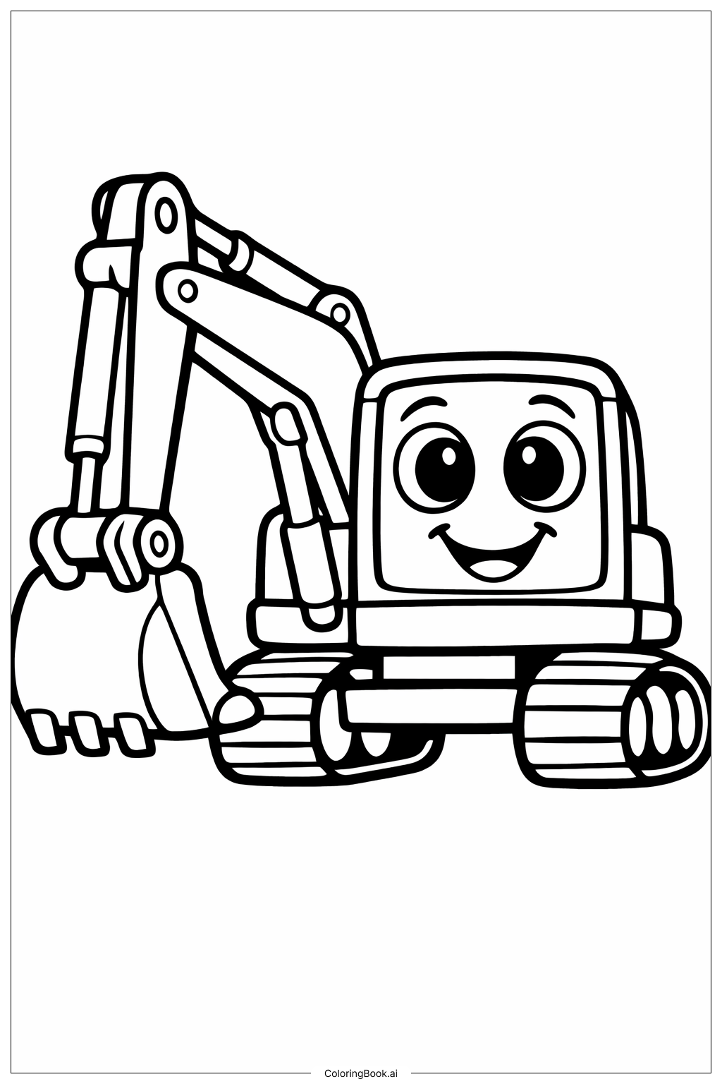 挖掘机脸填色页