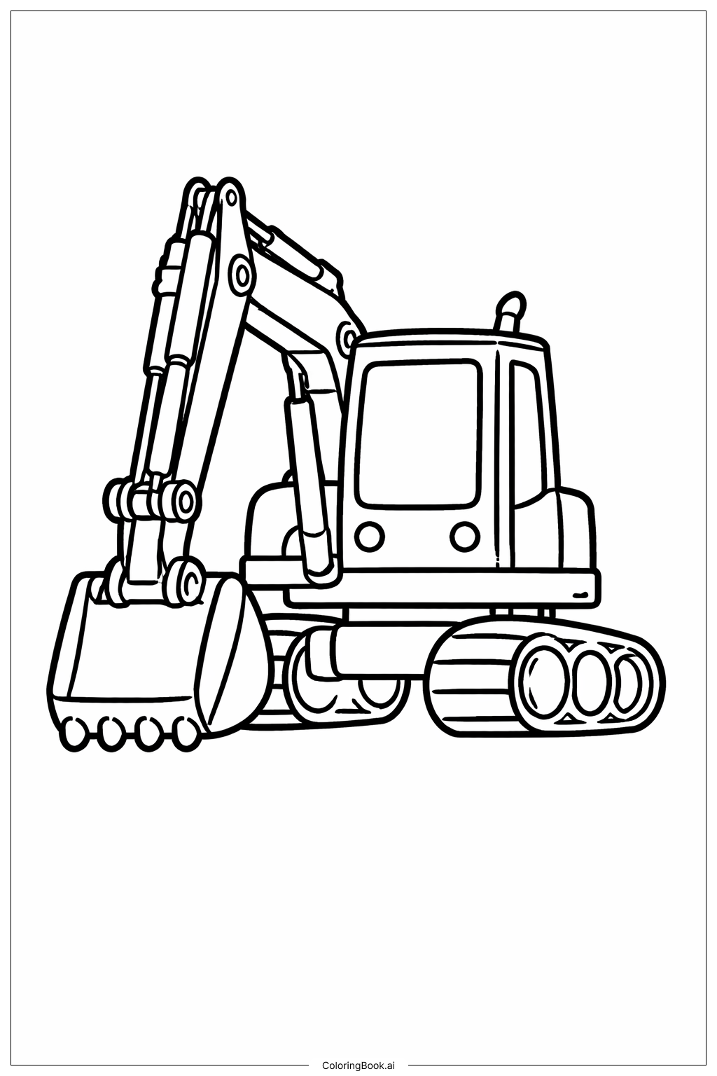 挖掘机正面图填色页