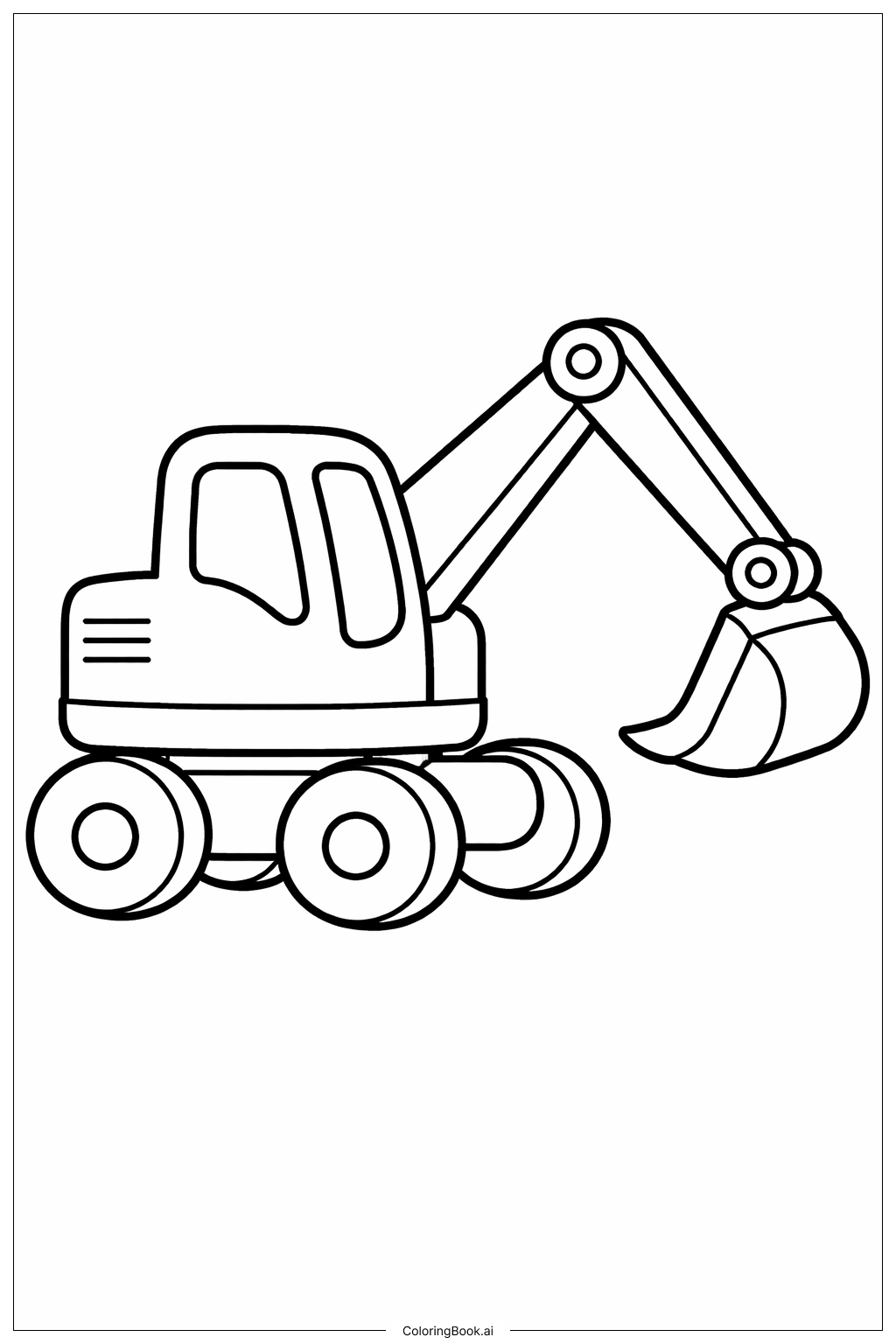 轮式挖掘机填色页