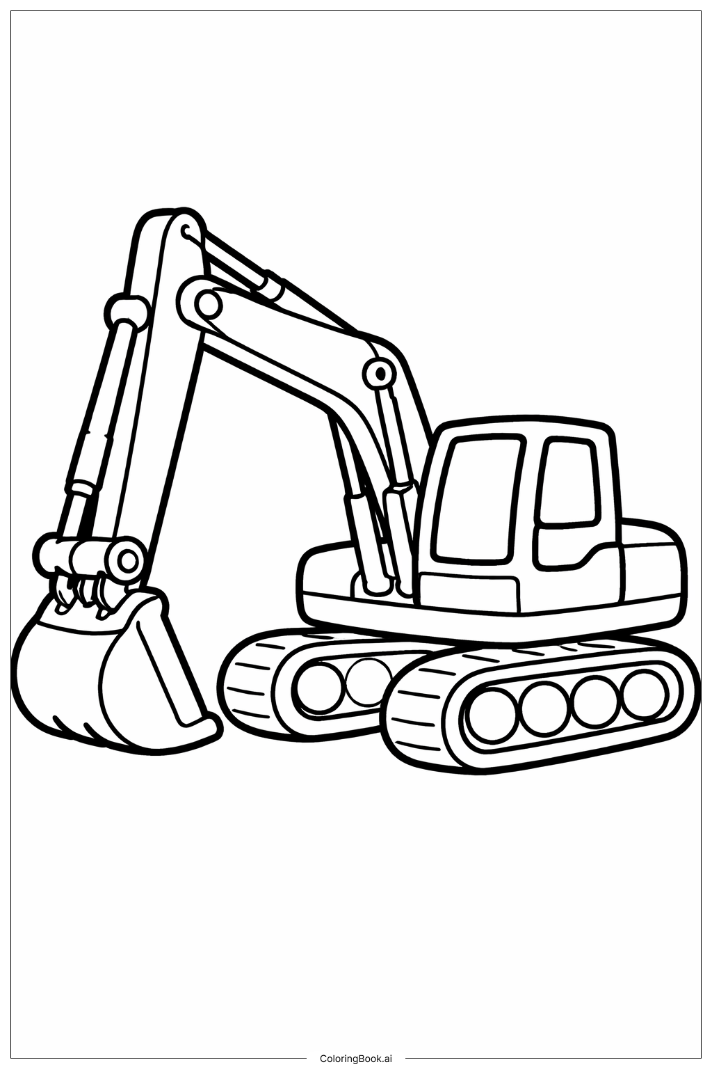 挖掘机轮廓填色页