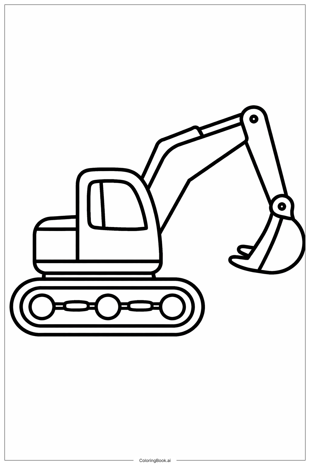 挖掘机侧视图填色页