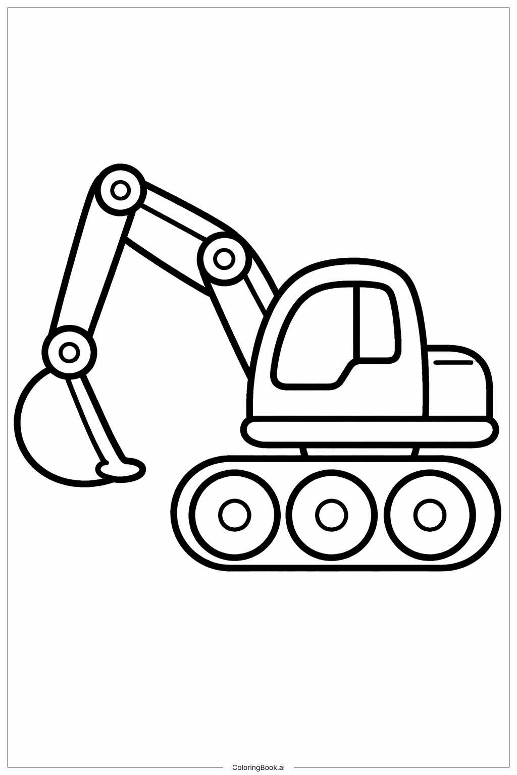 停着的挖掘机填色页