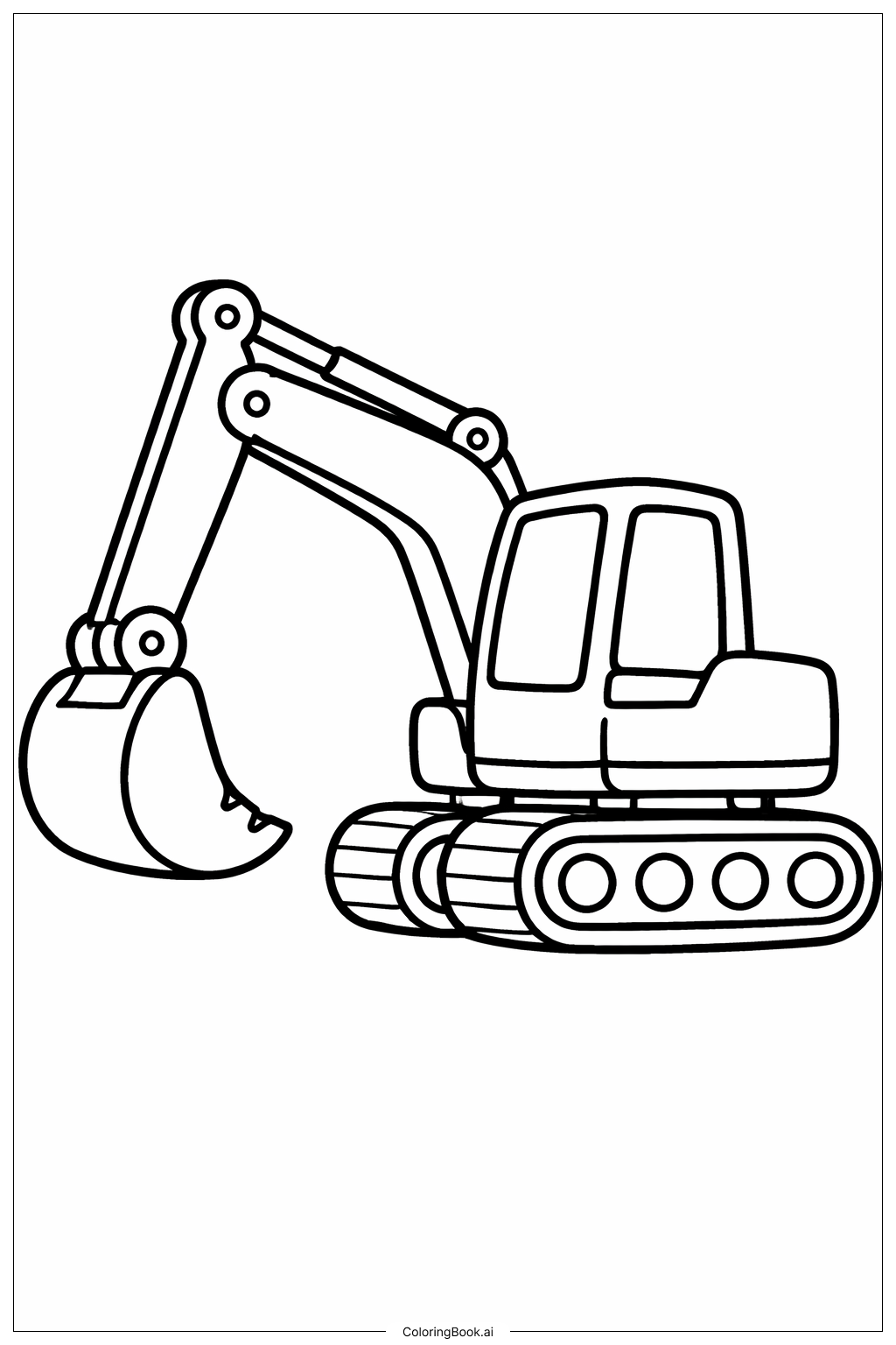 带铲斗的挖掘机填色页